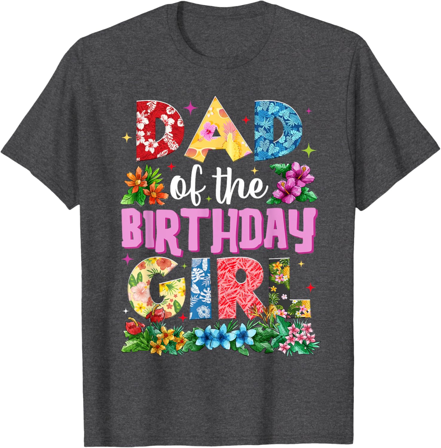Dad of Birthday Girl Hawaii Party Matching Family T-Shirt for Fun Celebrations - 20