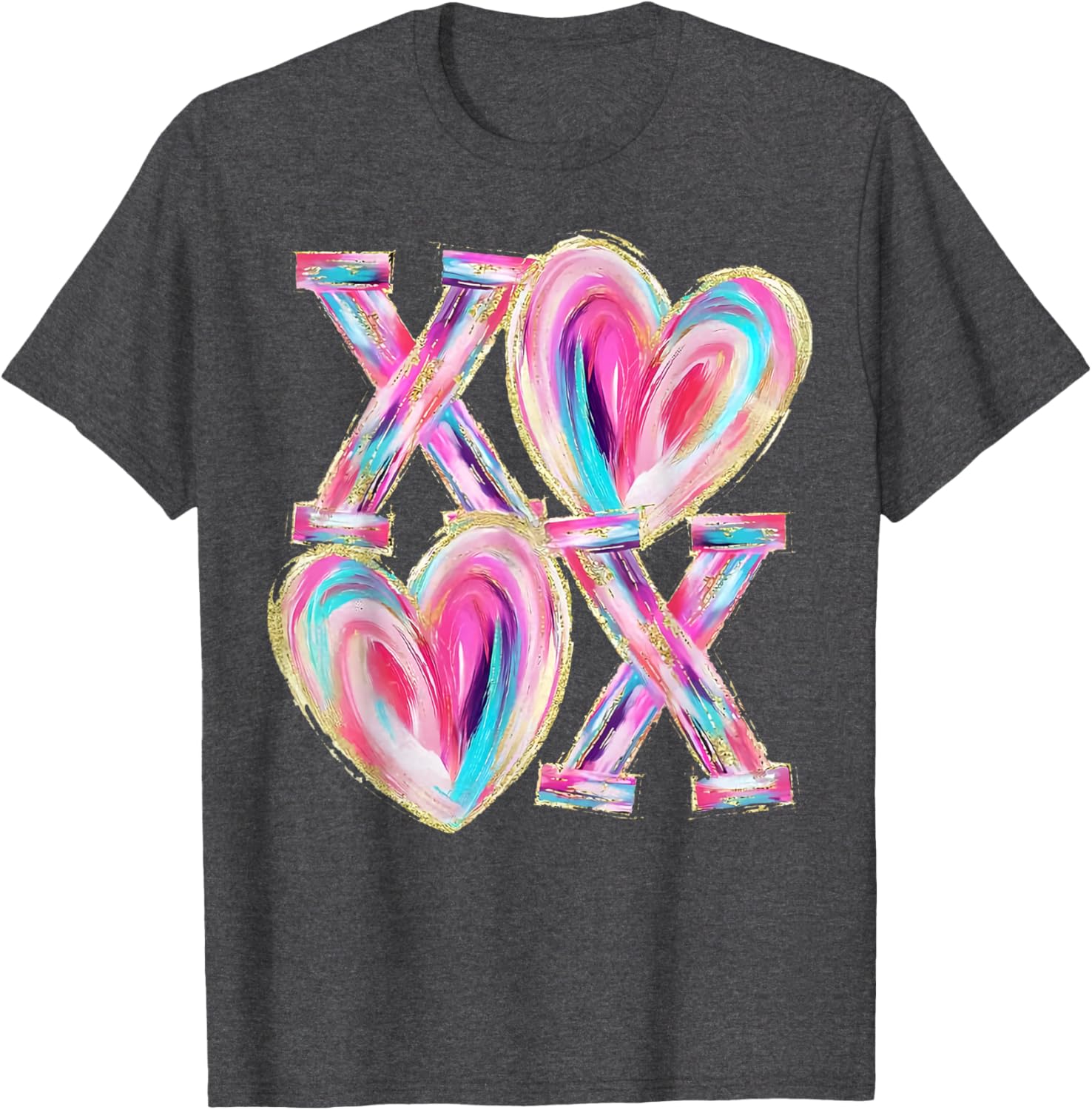 Valentine Abstract Heart T-Shirt for Girls and Women - Cute and Stylish - 1