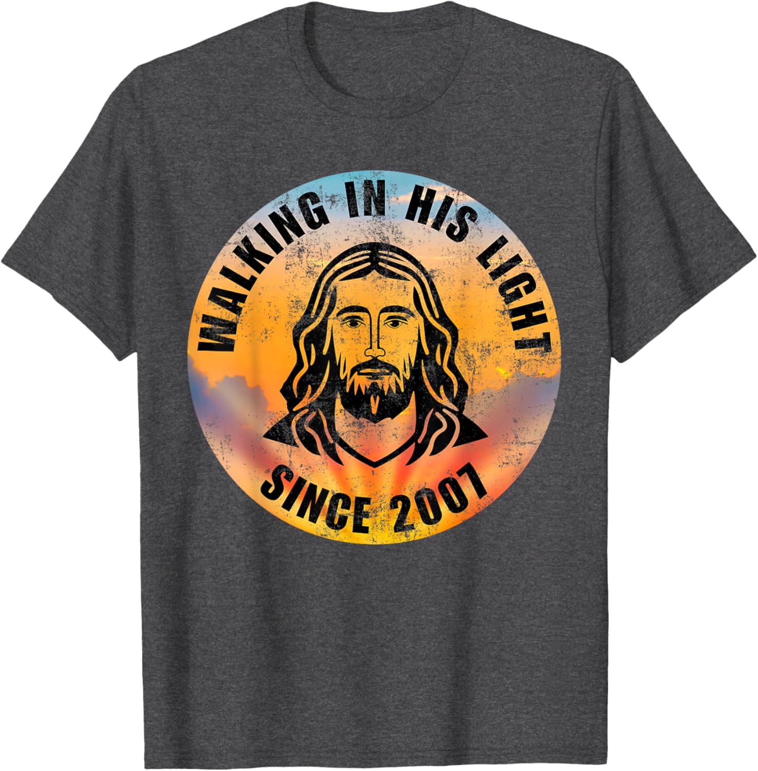 Christian Positivity Quote T-Shirt Walking In His Light Since 2007 - 19