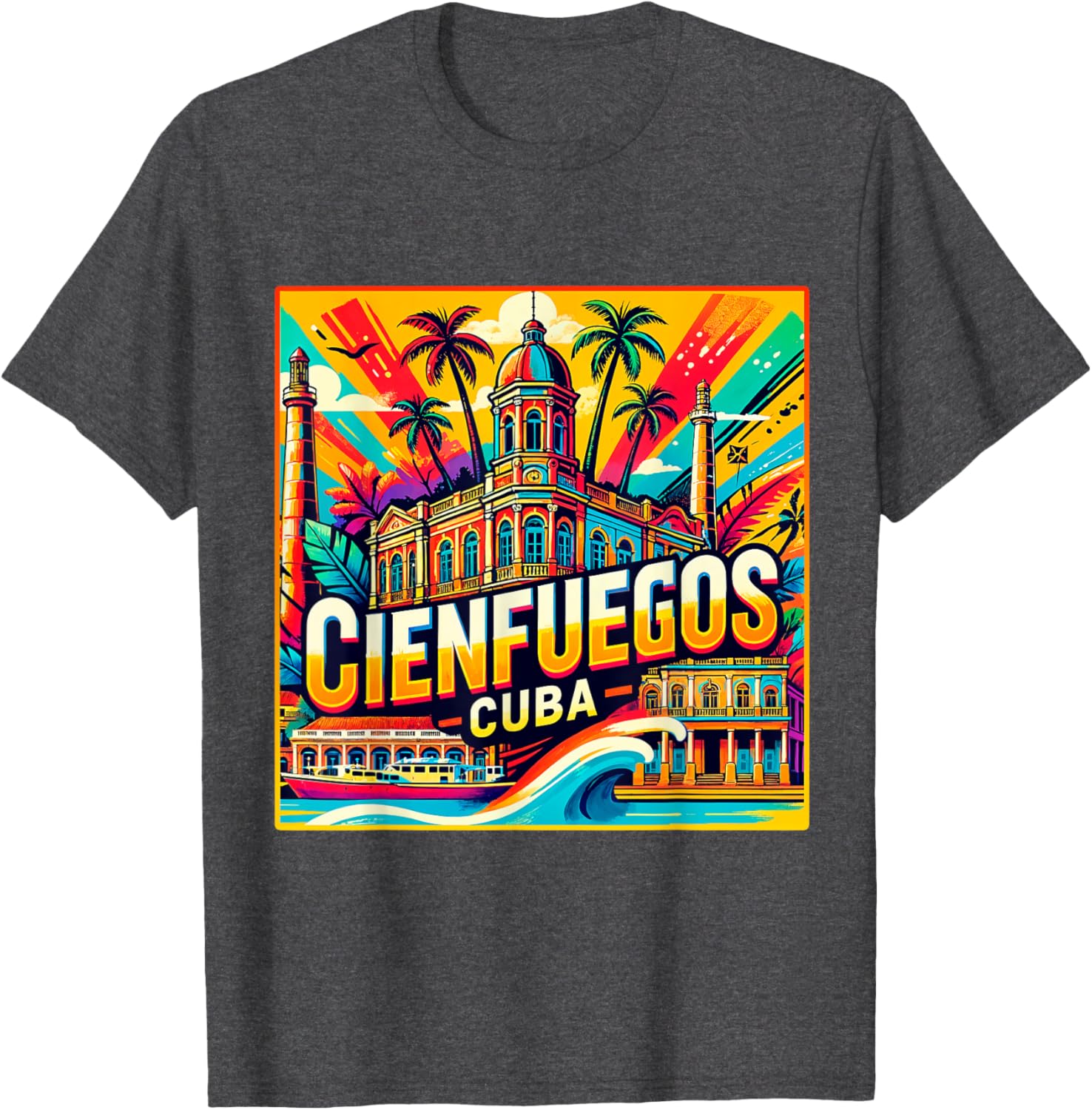 Cienfuegos Cuba Vintage Retro T-Shirt for Family Trips and Adventures - 27