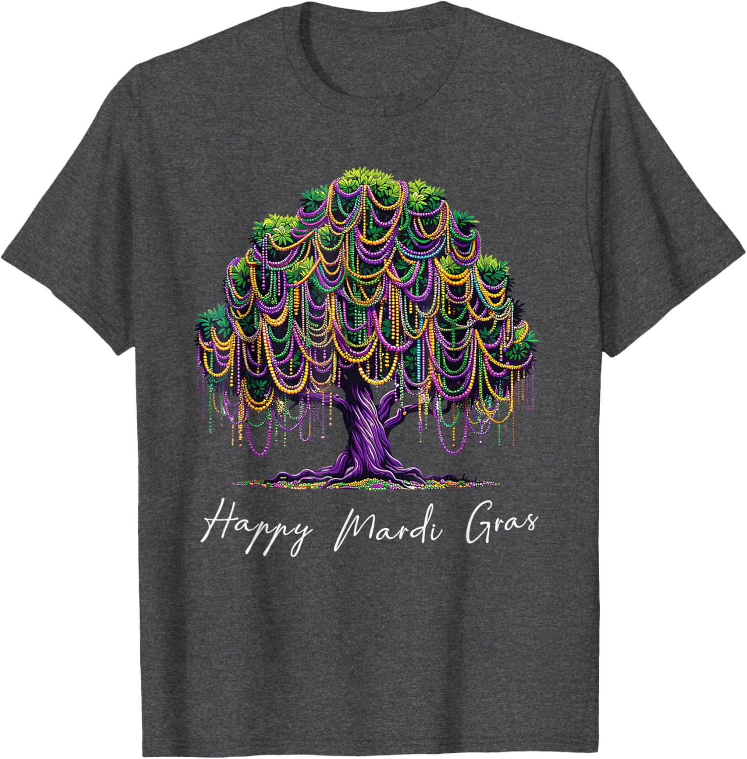 Mardi Gras Tree Beads T-Shirt for Men, Women, and Kids – Fat Tuesday Fun - 22