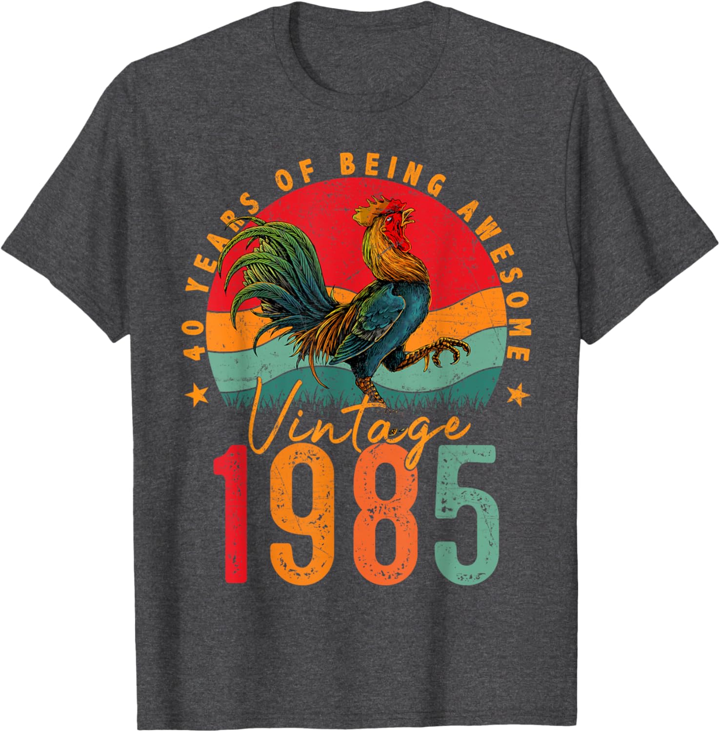 Vintage 1985 Chicken 40th Birthday Mens T-Shirt for 40 Year Old Gifts - 19
