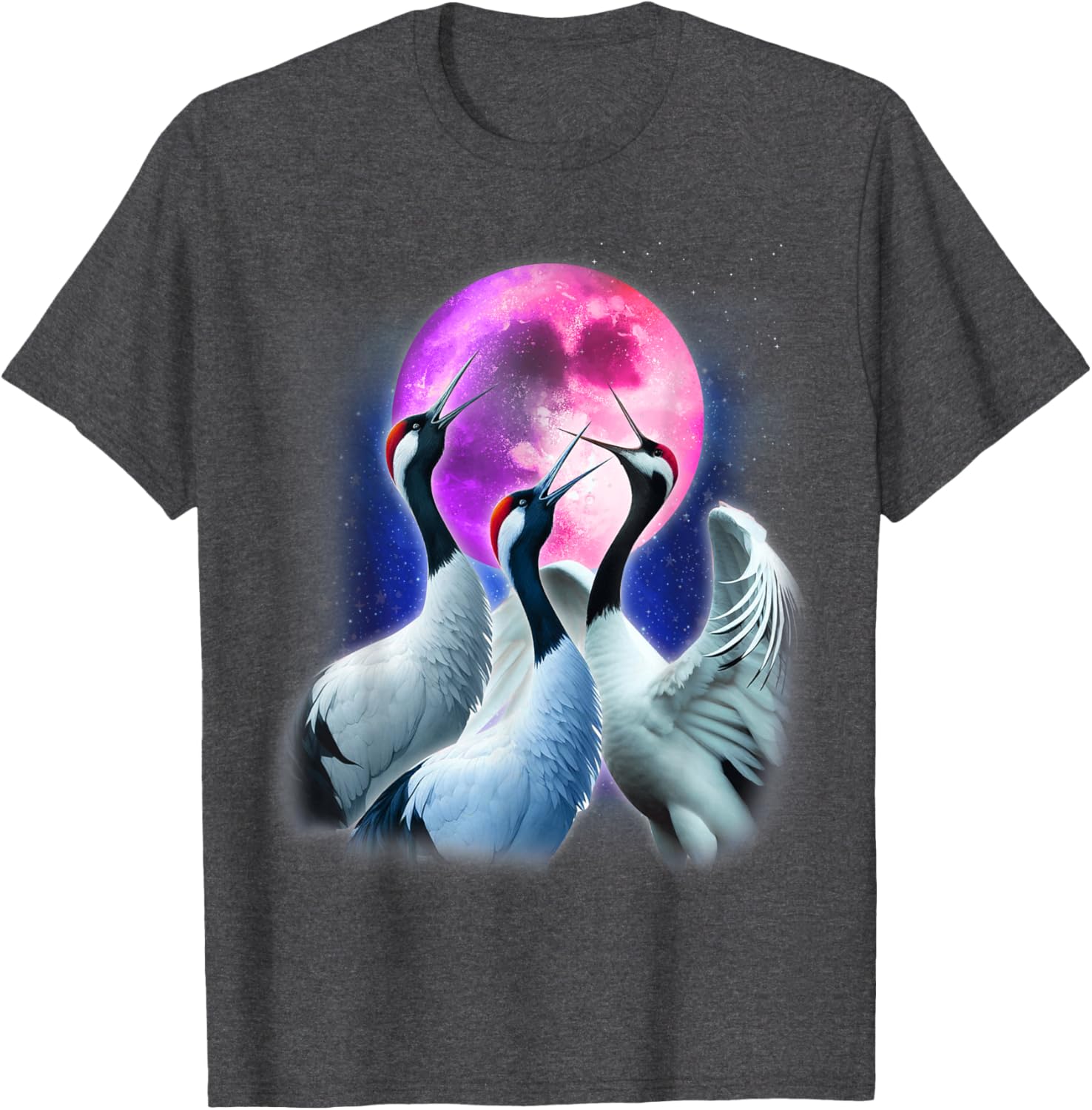 Funny Whooping Crane Howling at the Moon T-Shirt for Bird Lovers - 21