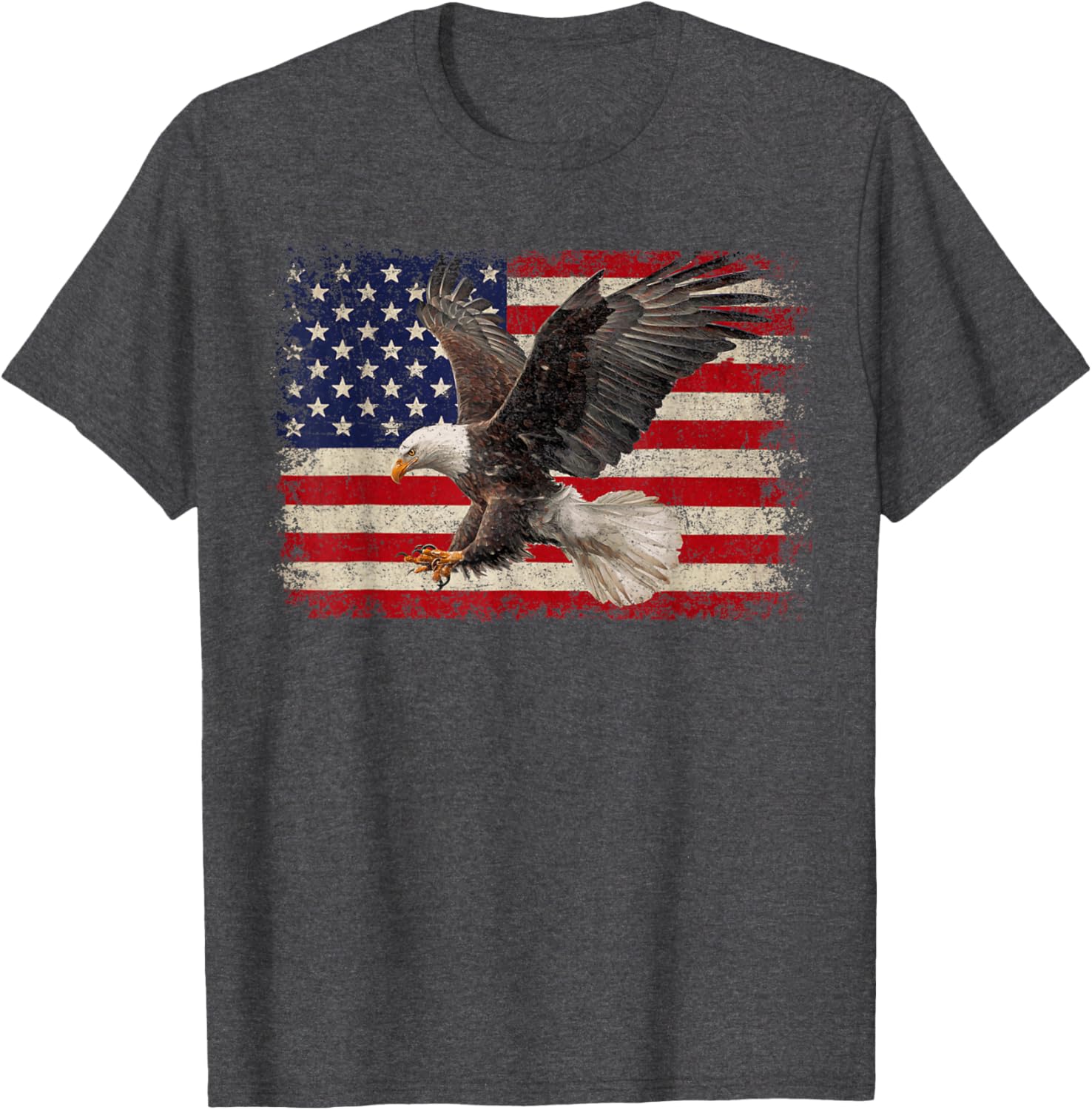 Patriotic Bald Eagle 4th of July T-Shirt with USA Flag Design - 22