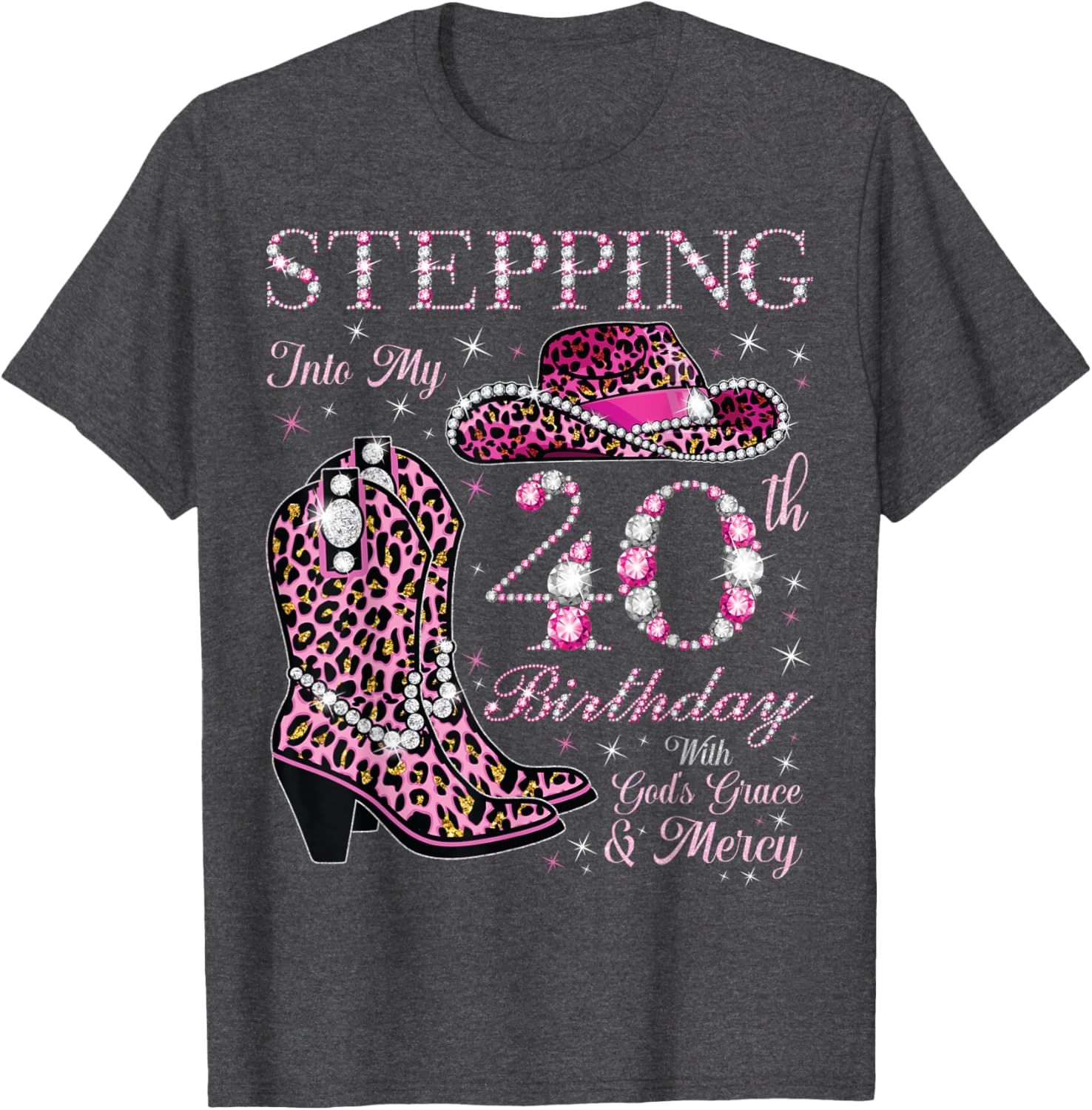 40th Birthday T-Shirt with God's Grace and Mercy for Celebrating Life - 9