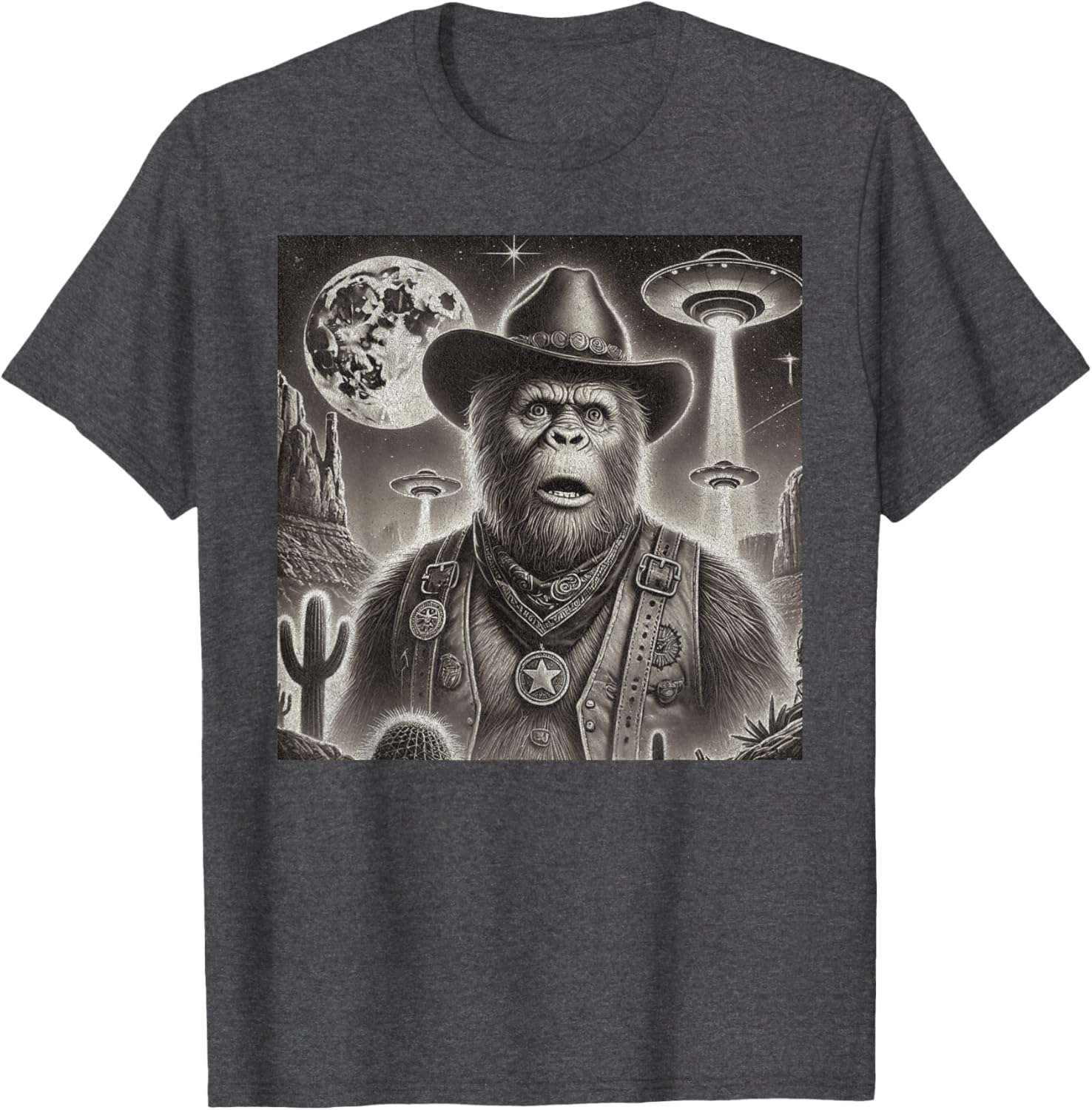 Bigfoot UFO Selfie T-Shirt for Fun Loving Alien Enthusiasts - 12