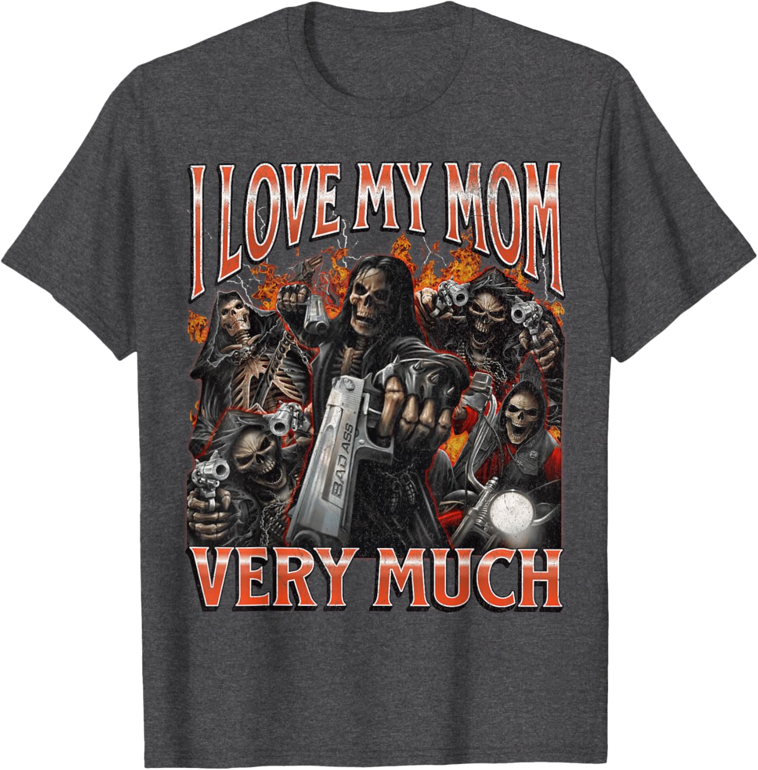 Funny I Love My Mom Skeleton Graphic T-Shirt for Unique Style Lovers - 20
