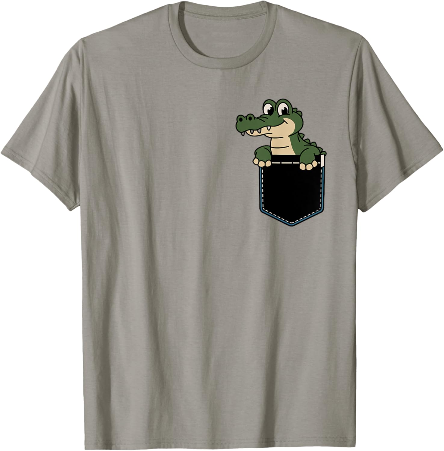 Funny Crocodile Pocket T-Shirt for Men and Women – Cute Animal Design - 23