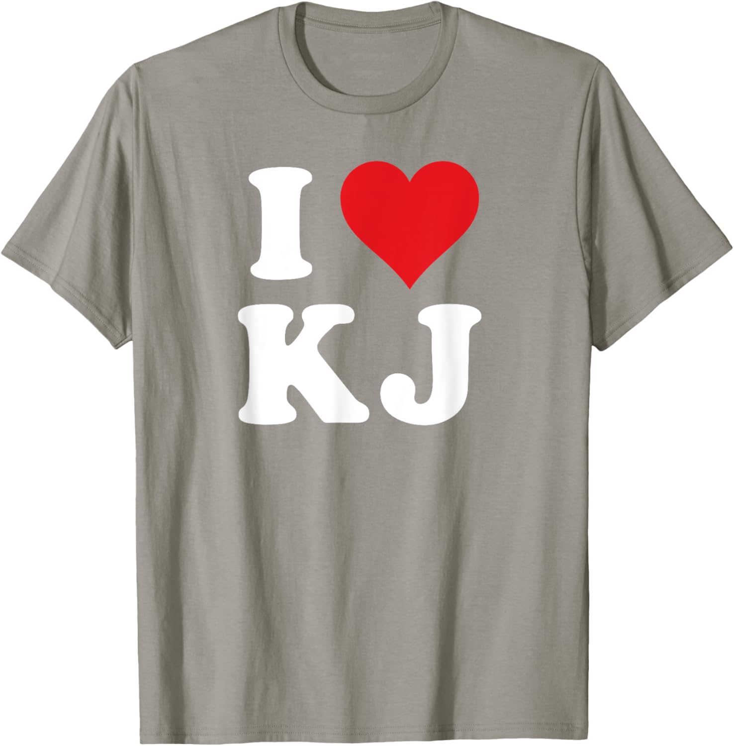 I Love KJ Initials Heart Design K J T-Shirt for Stylish Casual Wear - 19