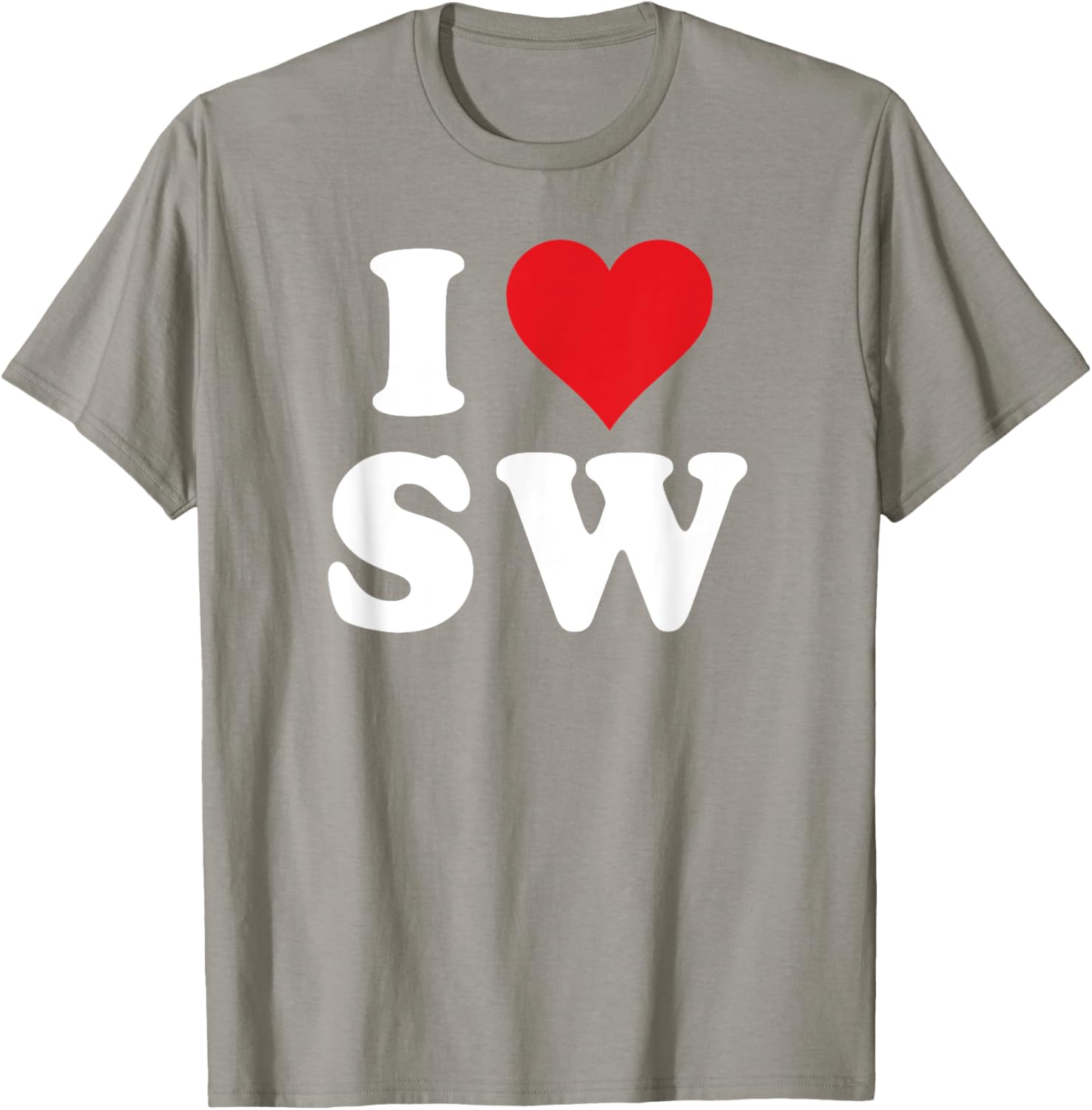 I Love SW Initials Heart T-Shirt for Stylish SW Fans and Gift Ideas - 17