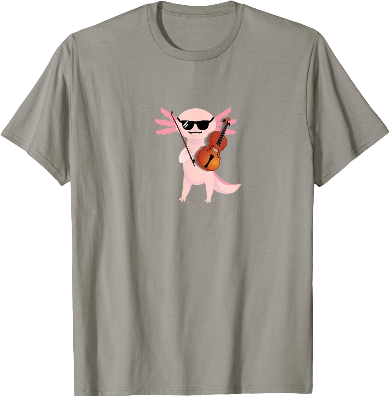 Cute Axolotl T-Shirt with Sunglasses Playing Violin for Fun Style - 5