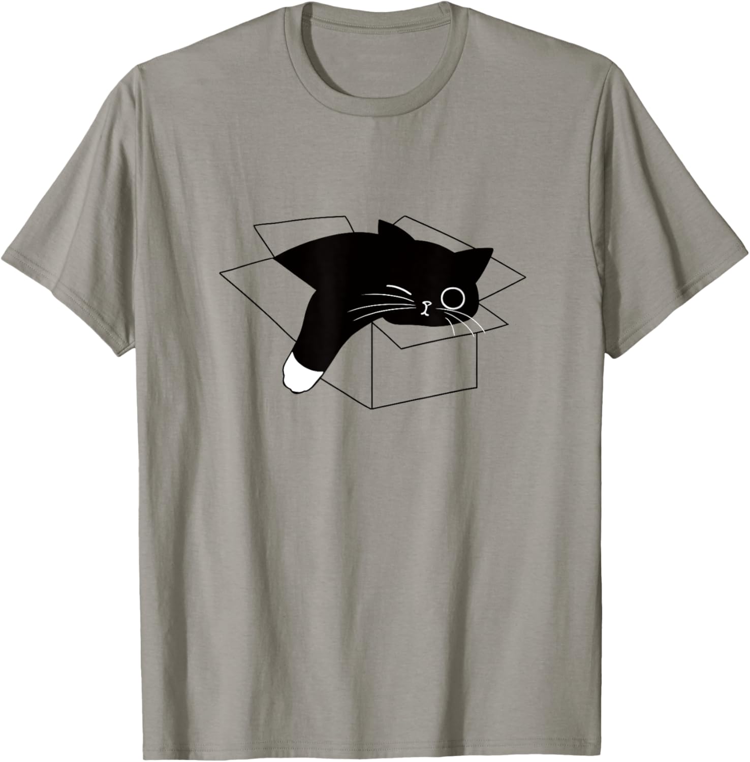 Cute Lazy Black Cat Half Asleep T-Shirt for Men, Women, and Kids - 2