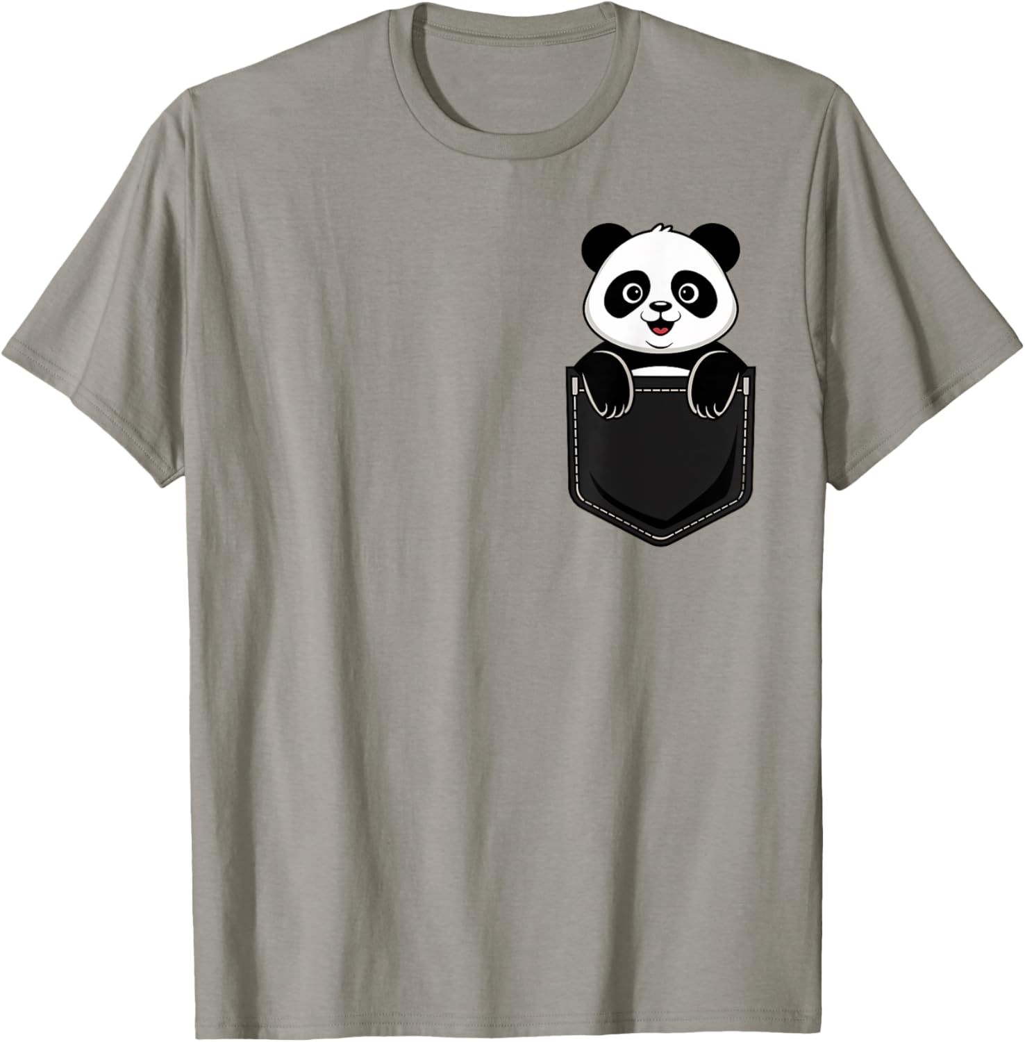 Cute Funny Panda T-Shirt for Men and Women Pocket Animal Design - 12