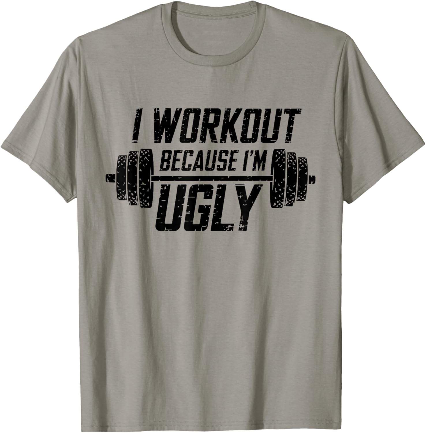 Funny Men's I Workout Because I'm Ugly Gym T-Shirt for Fitness Lovers - 9