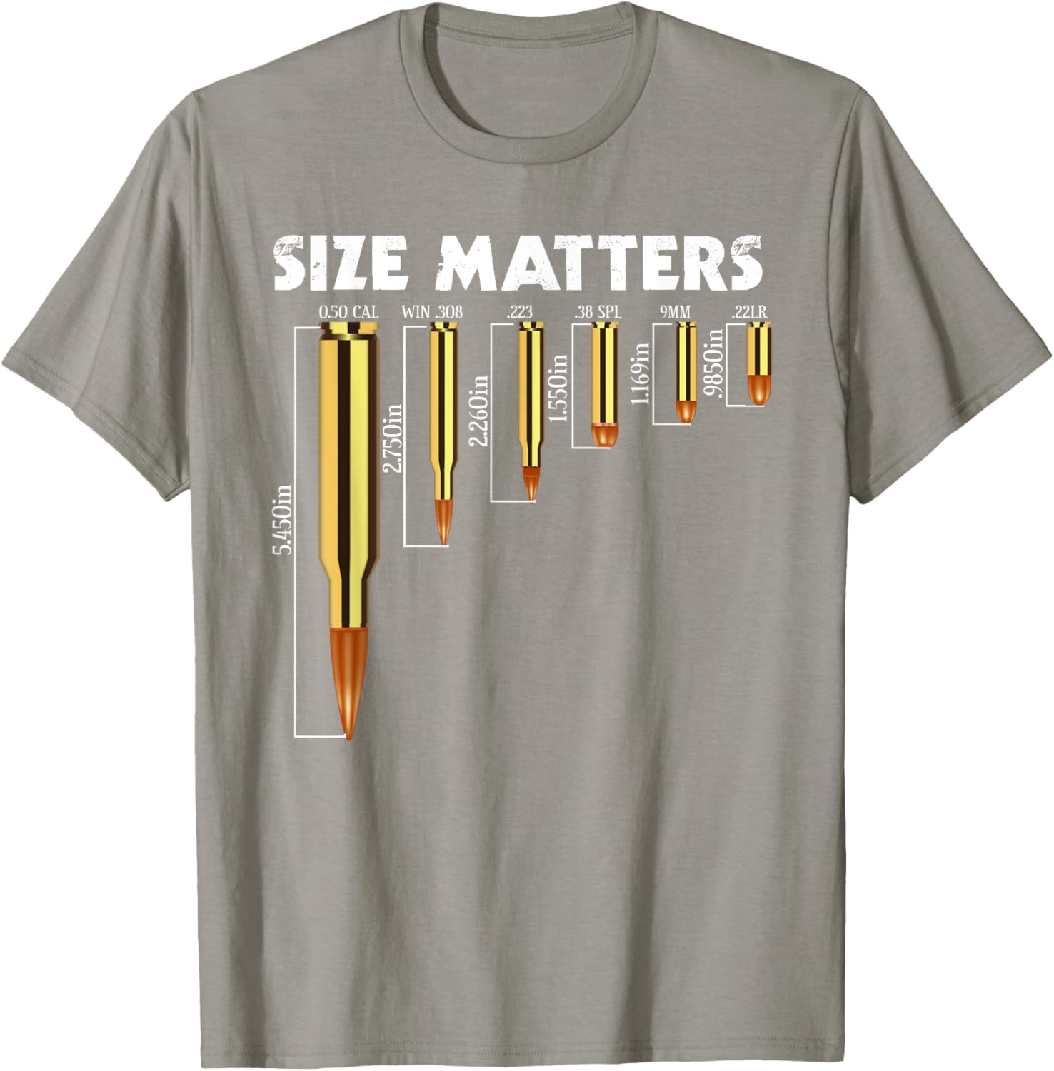 Size Matters T-Shirt for Bullet Lovers, Perfect Caliber Graphic Tee - 26