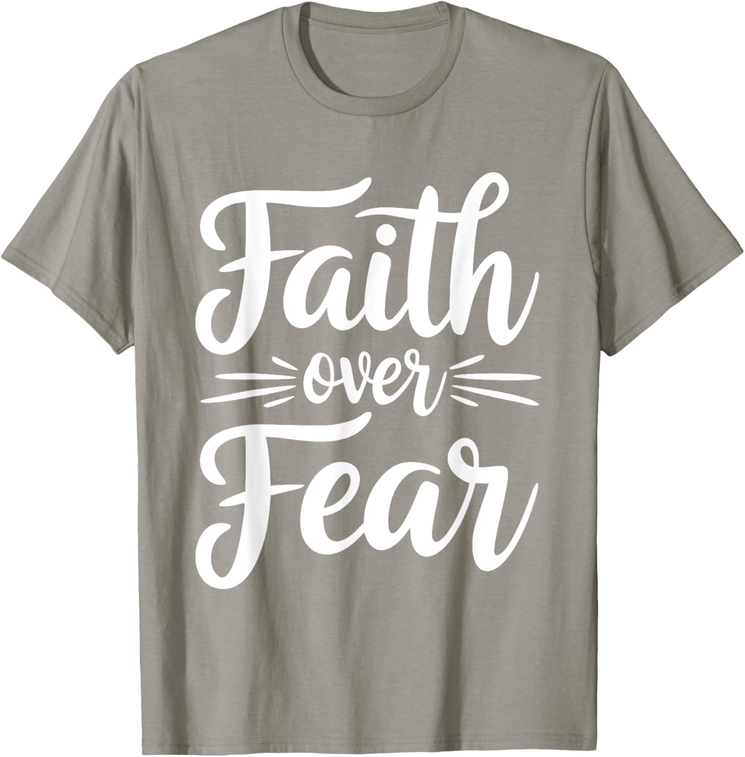 Faith Over Fear Inspirational Black T-Shirt for Adults - Short Sleeve - 16