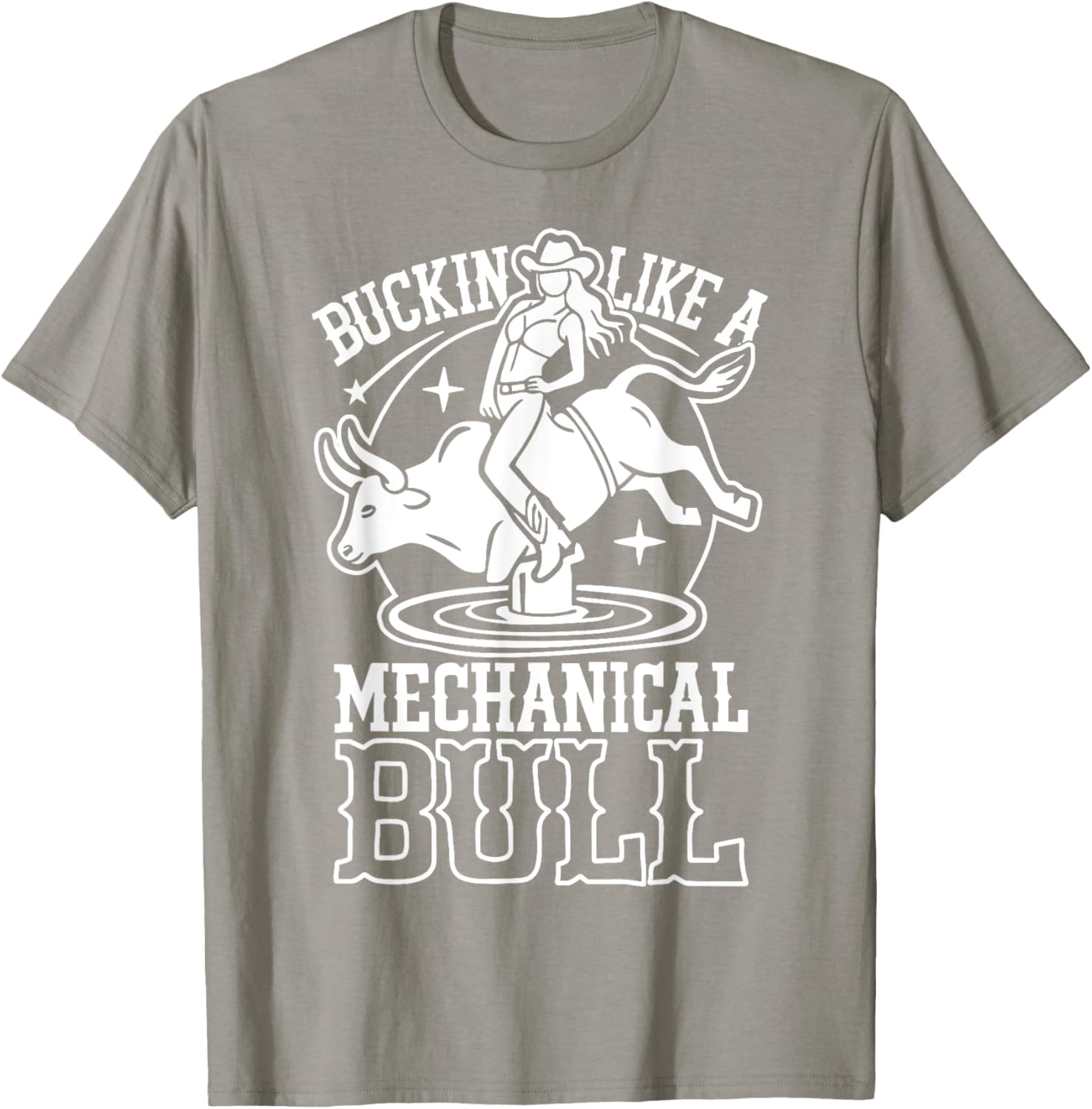 Funny Cowgirl T-Shirt Buckin Like a Mechanical Bull Rodeo Apparel - 16