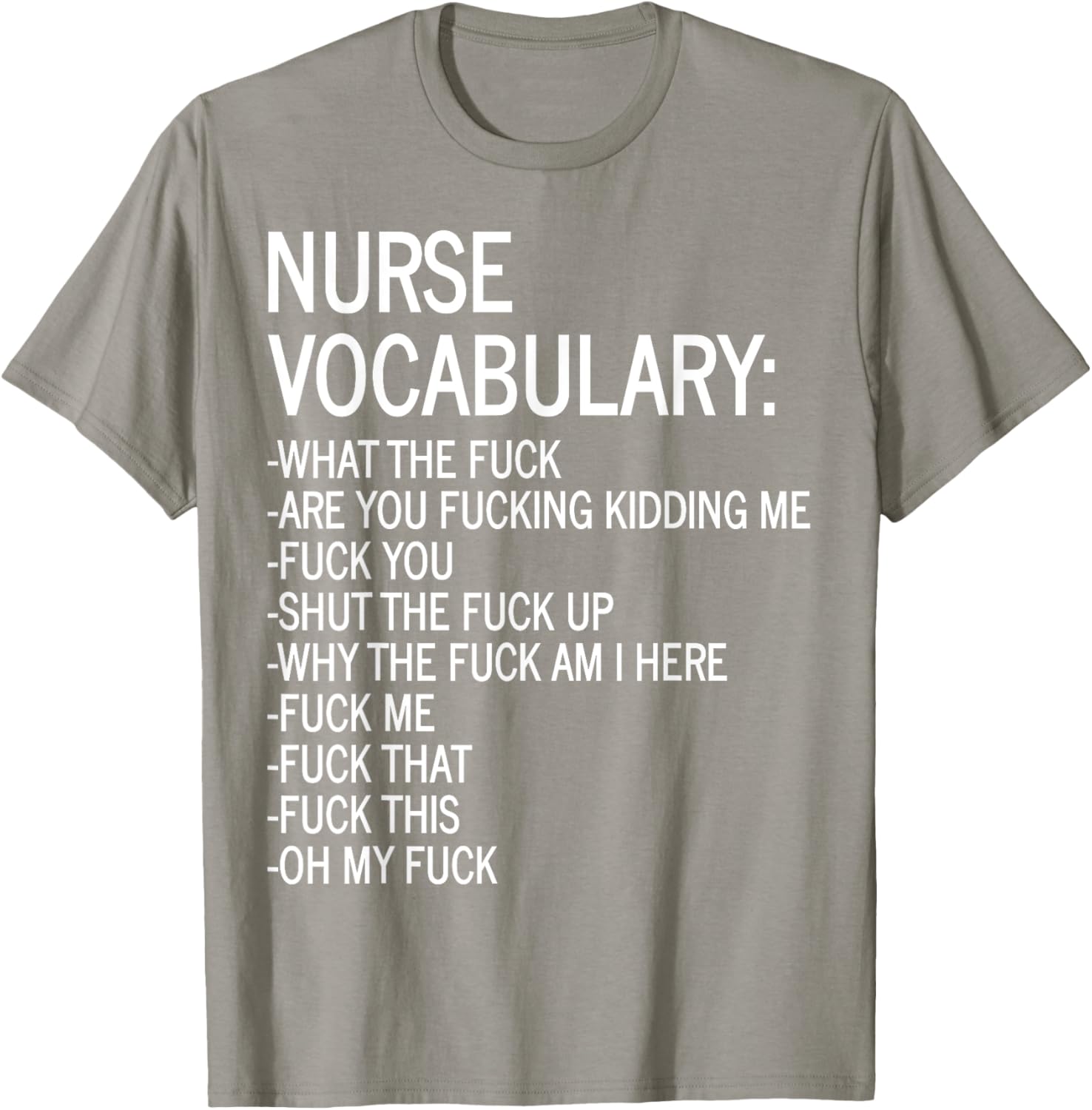 Nurse Vocabulary T-Shirt for Medical Professionals and Nursing Students - 8
