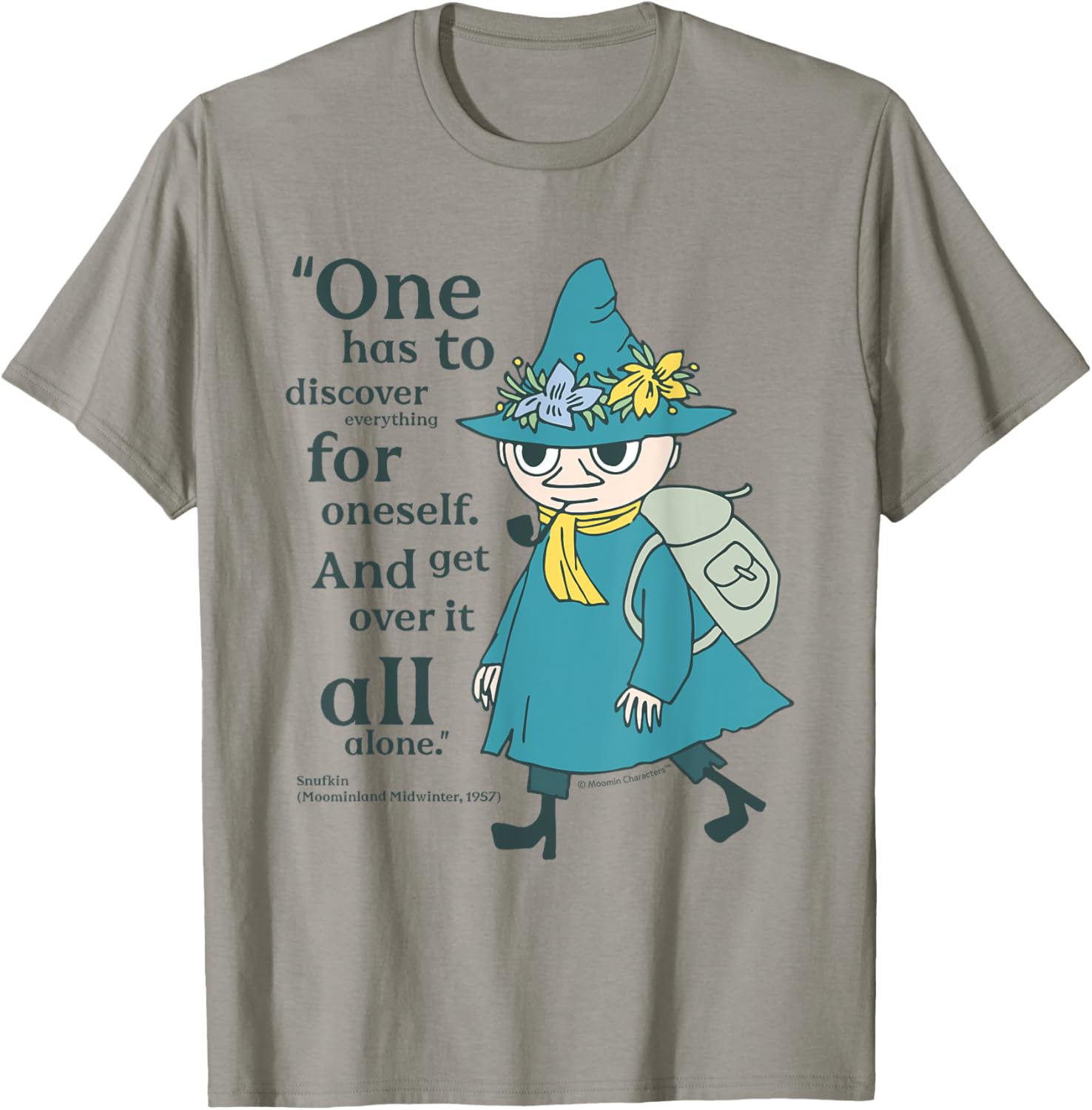 Moomin Midwinter Snufkin Quote T-Shirt for Fans of Moominland Adventure - 2