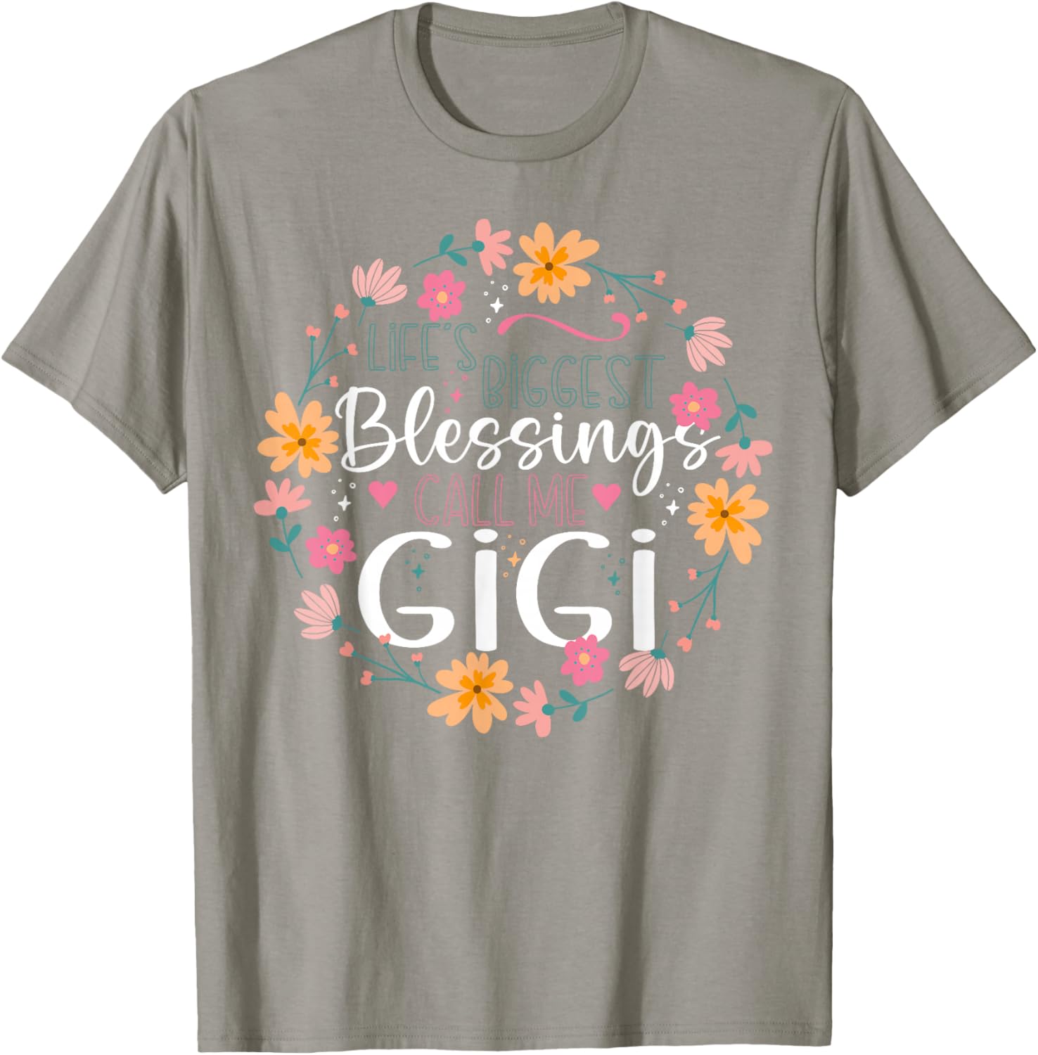 Gigi Floral Design T-Shirt Life’s Biggest Blessings Stylish Tee - 16
