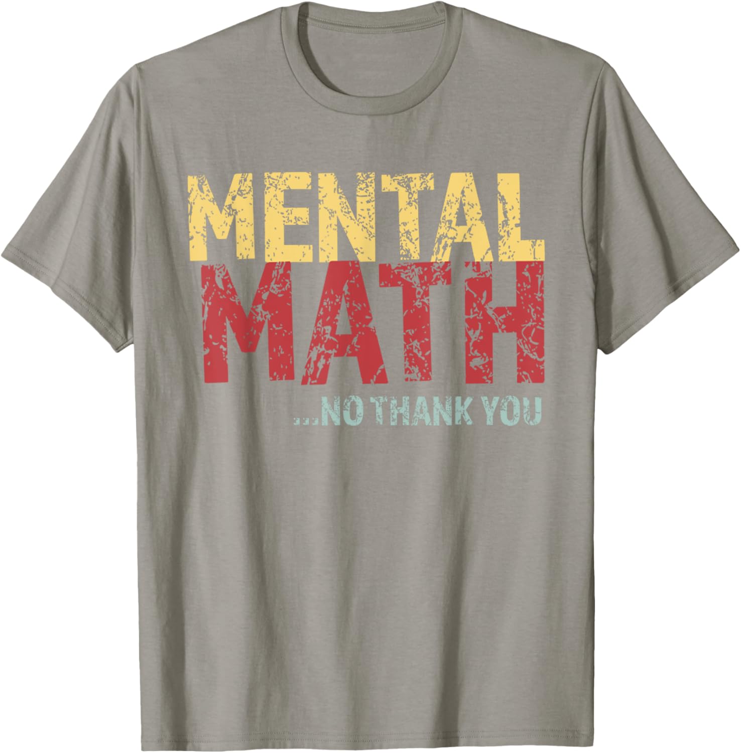 Retro Mental Math No Thank You T-Shirt Funny School Pop Quiz Design - 18