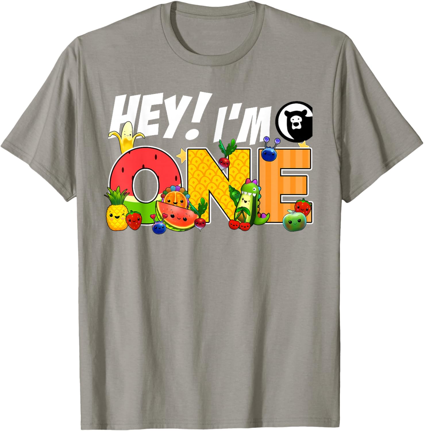 Funny Hey I'm One Birthday Boy T-Shirt for Kids with Cute Fruit Design - 10