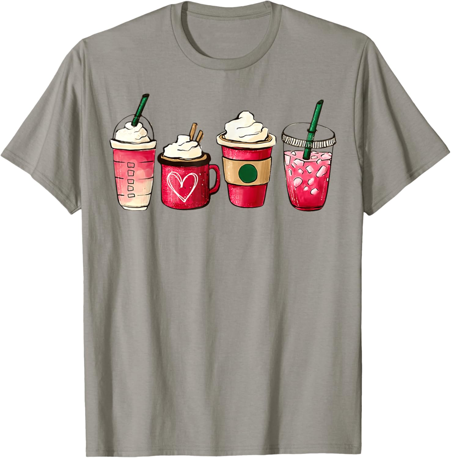 Valentine Heart Latte Iced Coffee T-Shirt for Coffee Lovers - 19