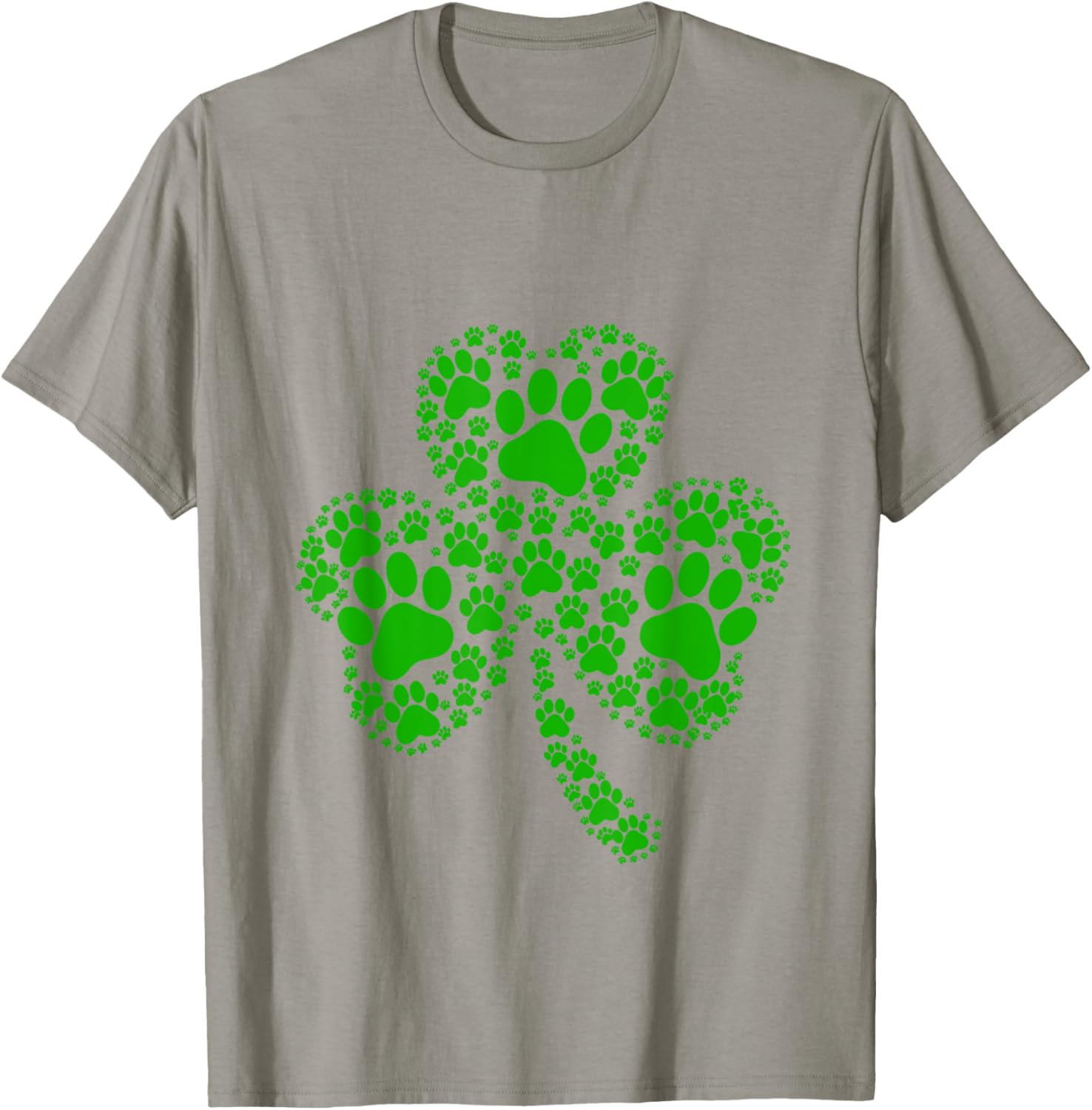 Irish Dog Lover T-Shirt with Shamrock and Paw Print for St Patricks Day - 19