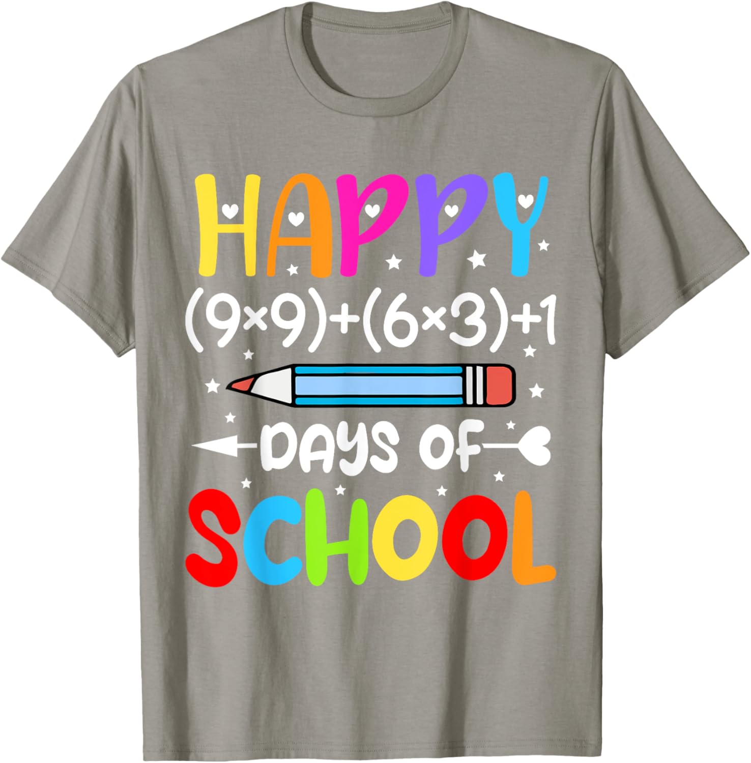 Happy 100th Day of School T-Shirt for Kids Fun Math Teacher Gift - 1
