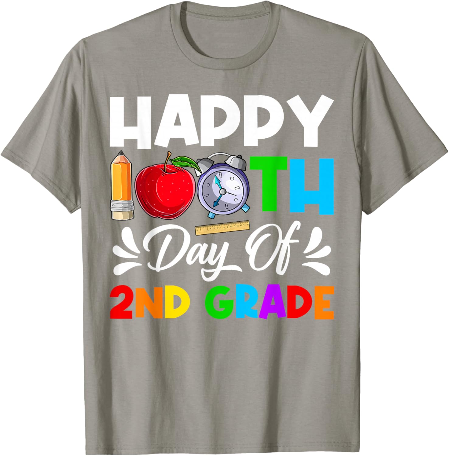Happy 100th Day 2nd Grade T-Shirt for Boys and Girls, 100 Days Smarter - 25