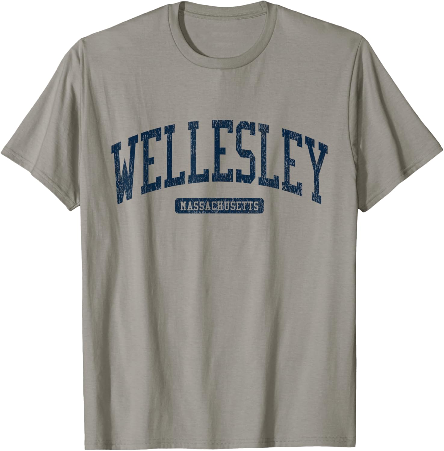 Wellesley MA College Style Blue T-Shirt for Students and Alumni - 1