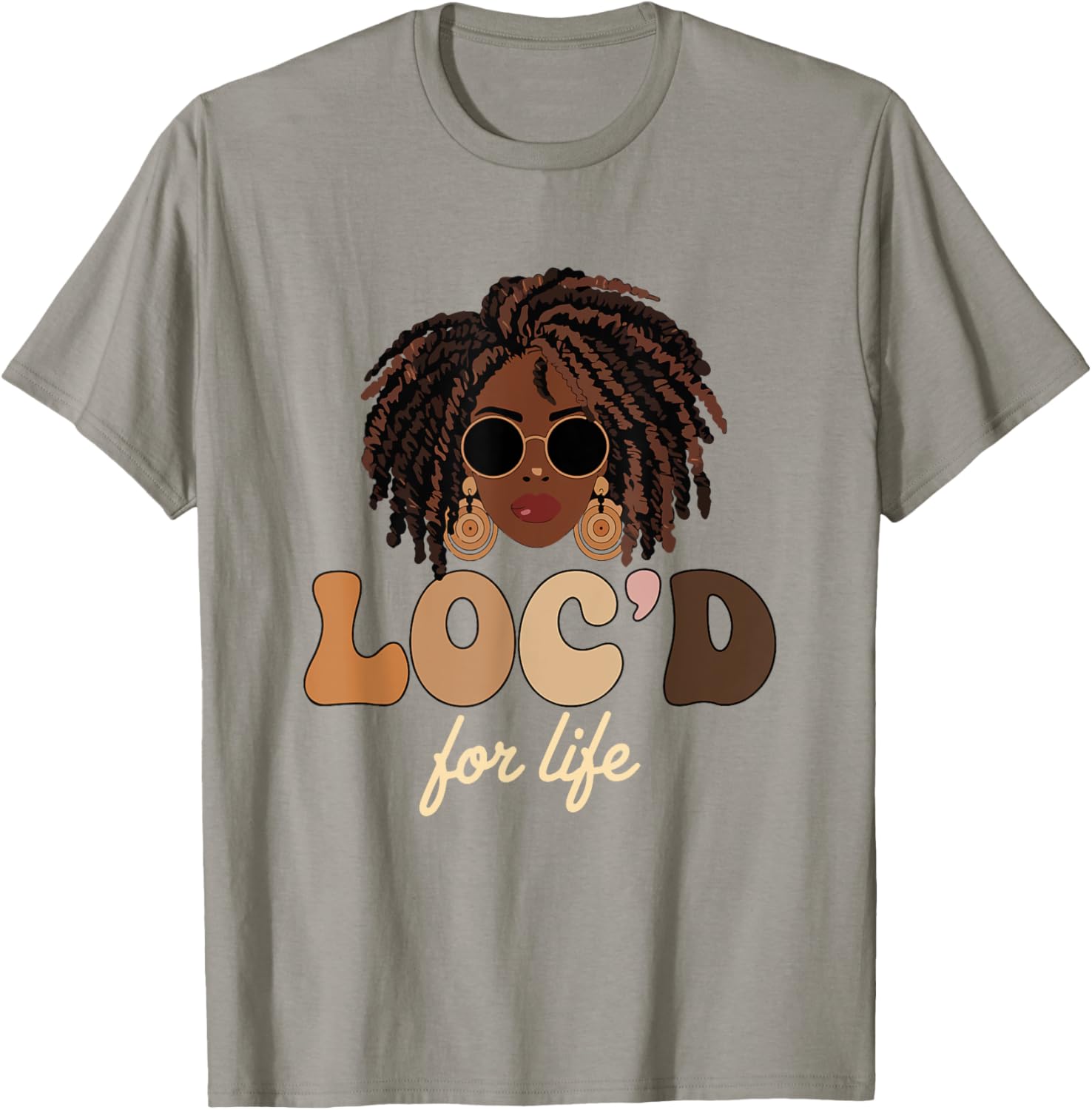 Loc'd For Life Afro Locs Dreadlocks T-Shirt for Melanin Queens - 1