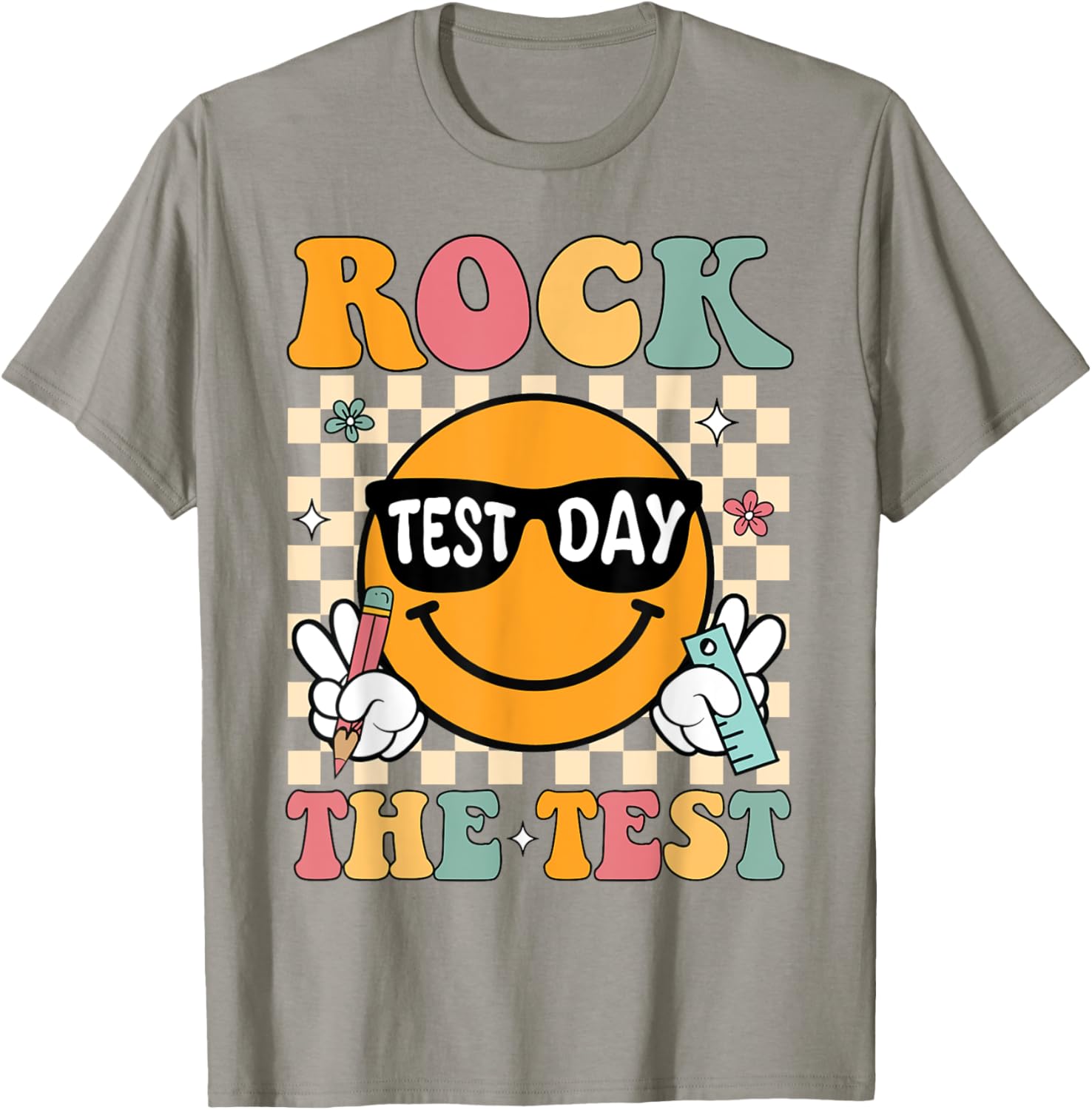 Test Day Rock The Test Teacher T-Shirt Motivational Gift for Educators - 18