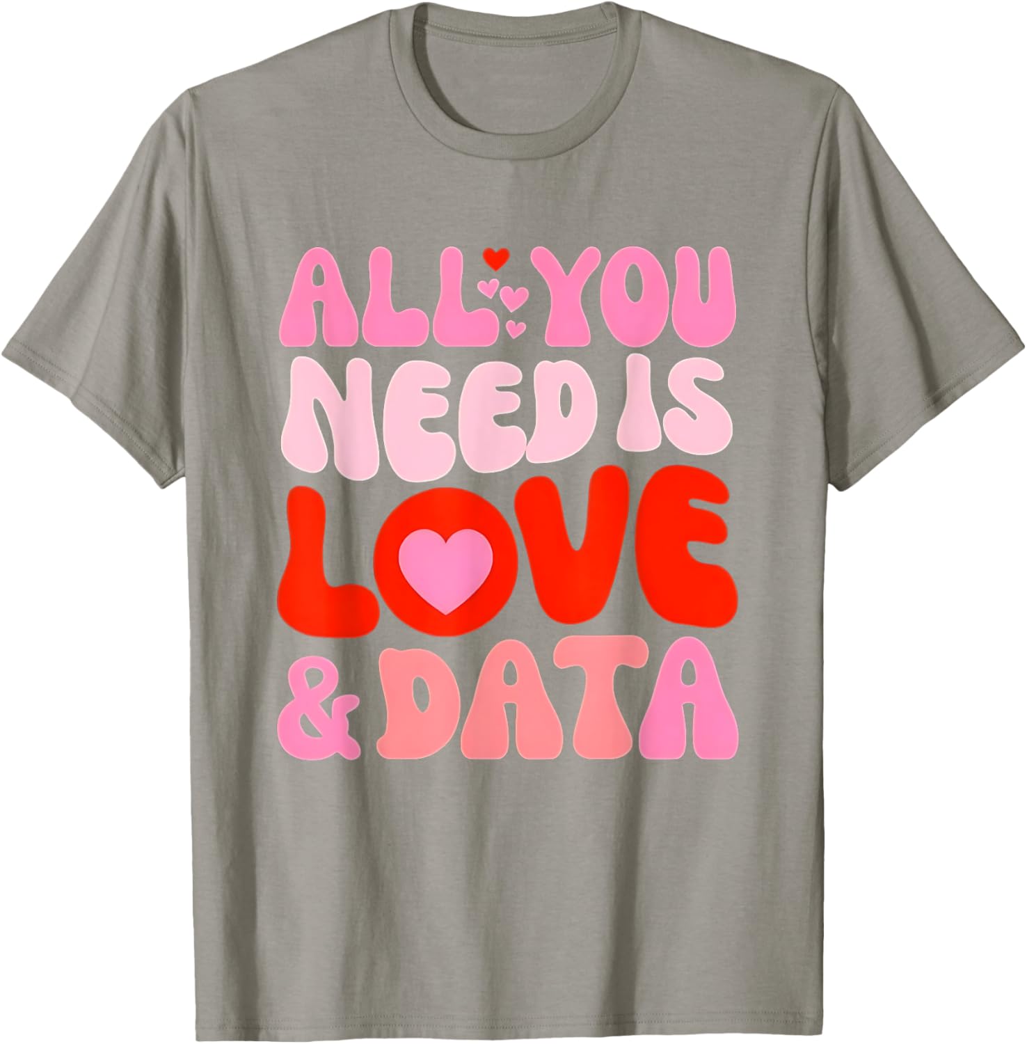 Retro Love and Data Teacher Valentine's Day T-Shirt for Educators - 9