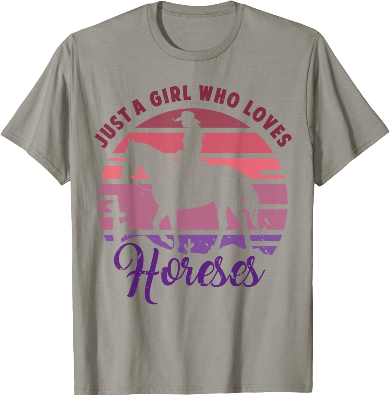 Just A Girl Who Loves Horses T-Shirt for Girls Who Love Horseback Riding - 1