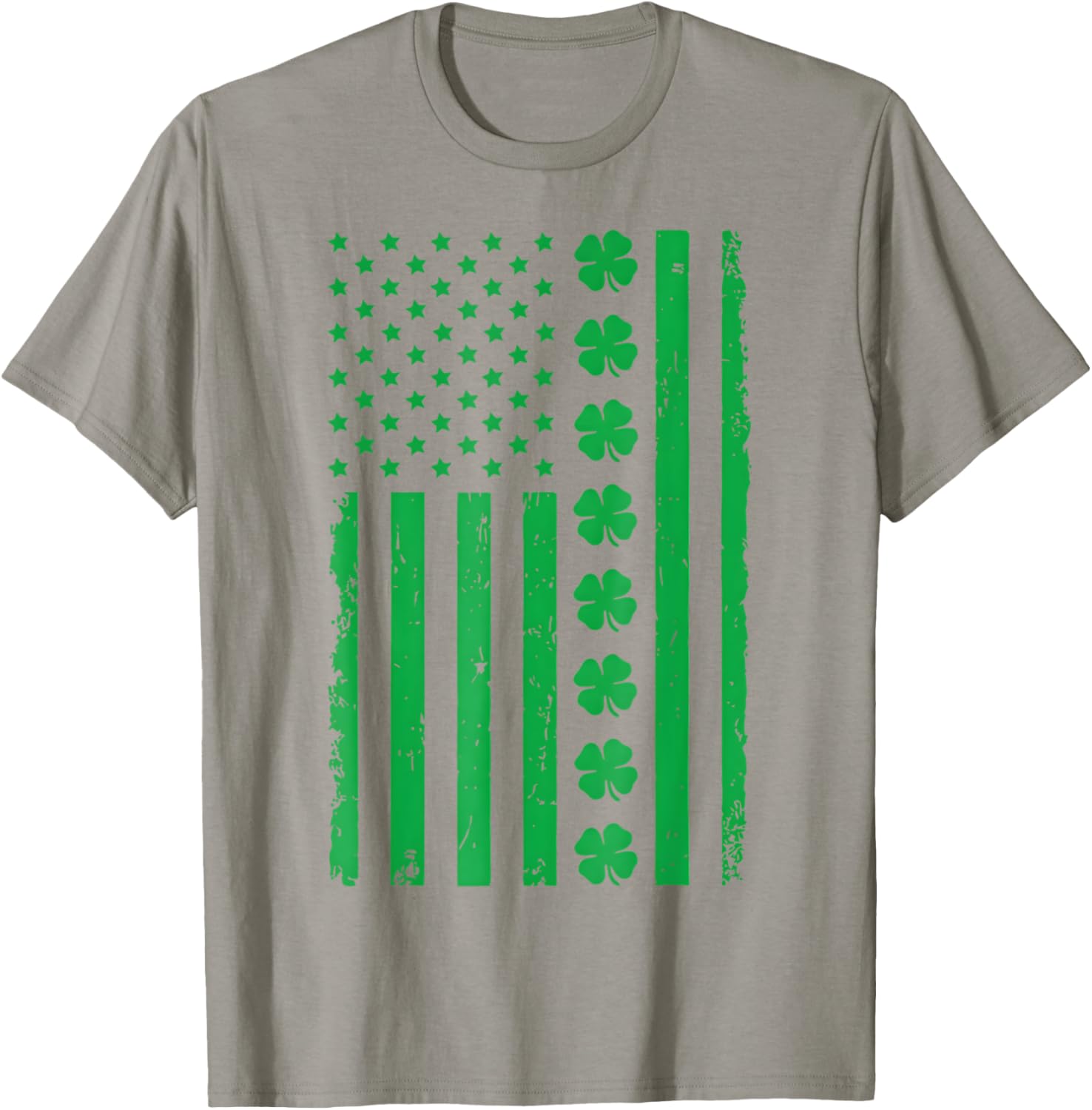 Stunning US American Flag T-Shirt with Shamrocks for St. Patrick's Day - 4