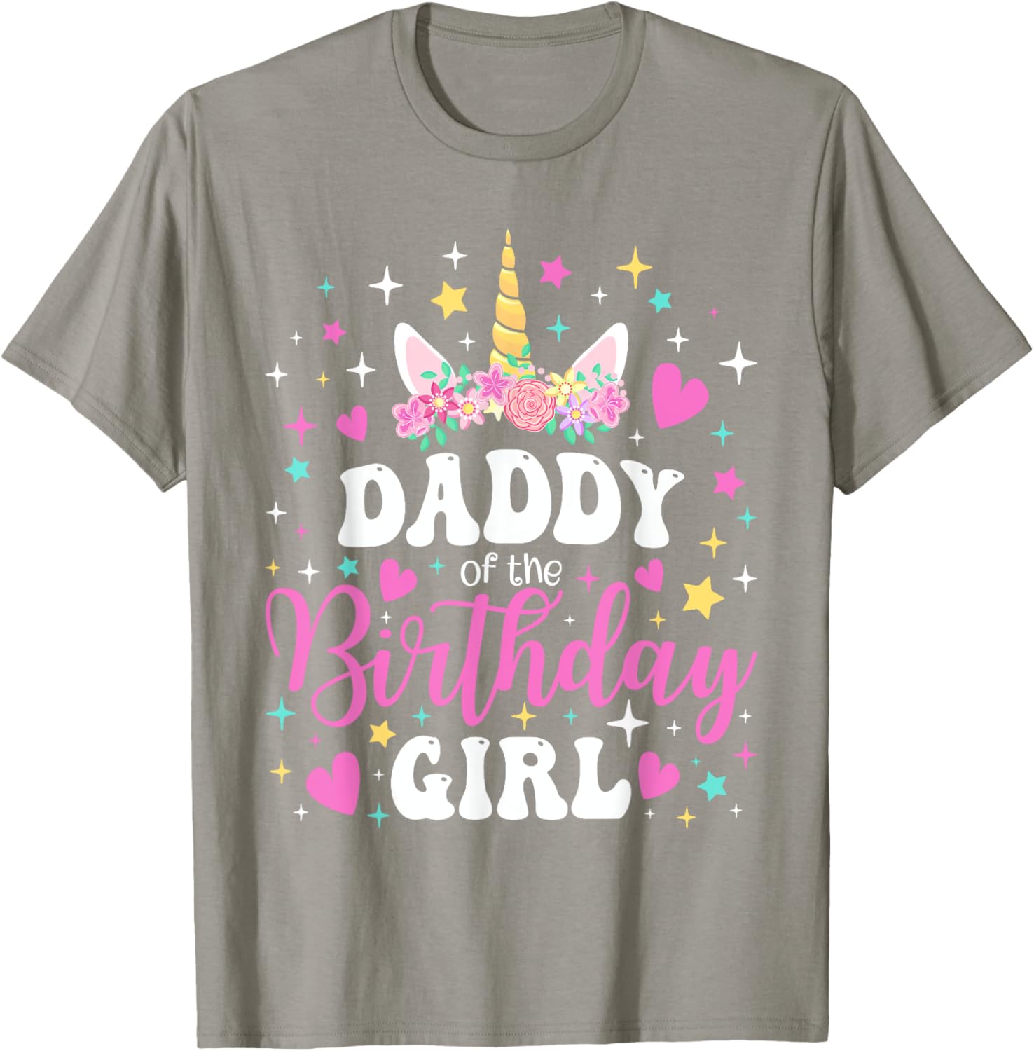 Family Matching Unicorn Daddy T-Shirt for Birthday Girl Celebration - 5