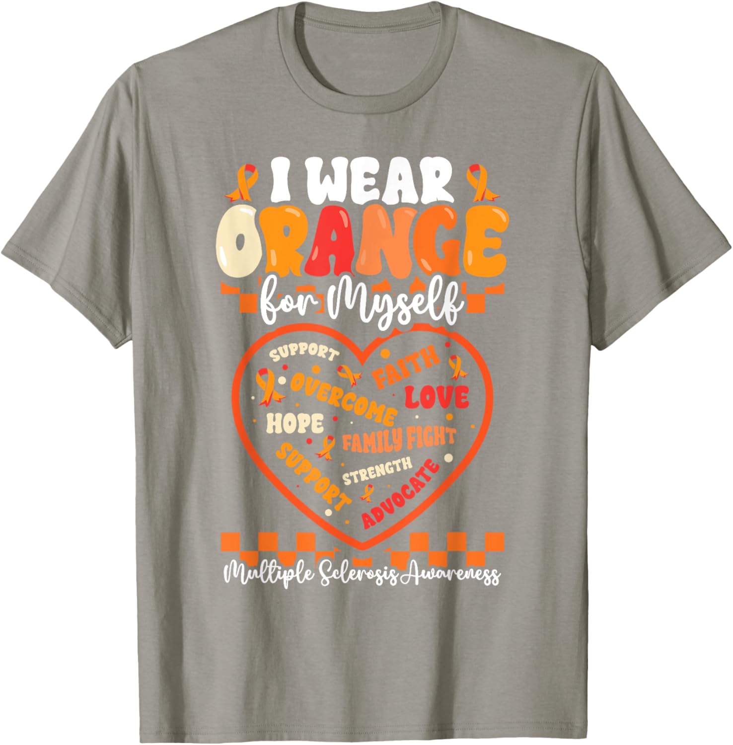 Wear Orange Ribbon MS Warrior T-Shirt for Multiple Sclerosis Awareness - 15