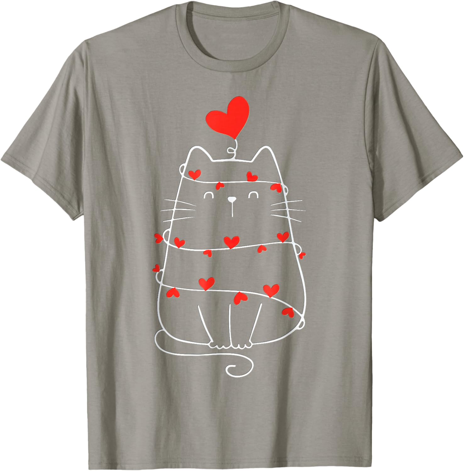 Funny Heart Cat Valentine's Day T-Shirt for Cat Lovers - 6