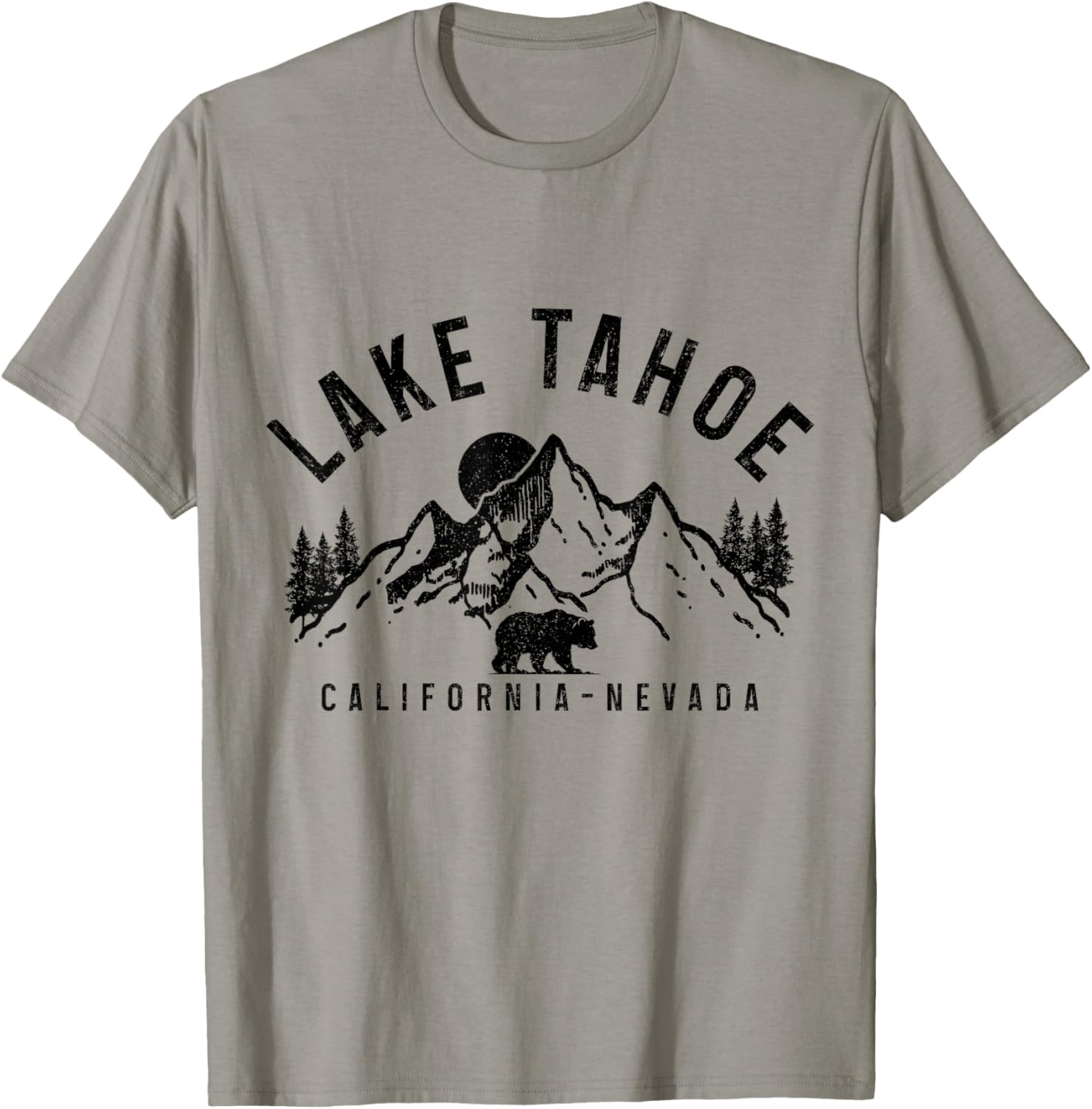 Vintage Bear Graphic T-Shirt Lake Tahoe Mountains Nature Lovers Apparel - 10