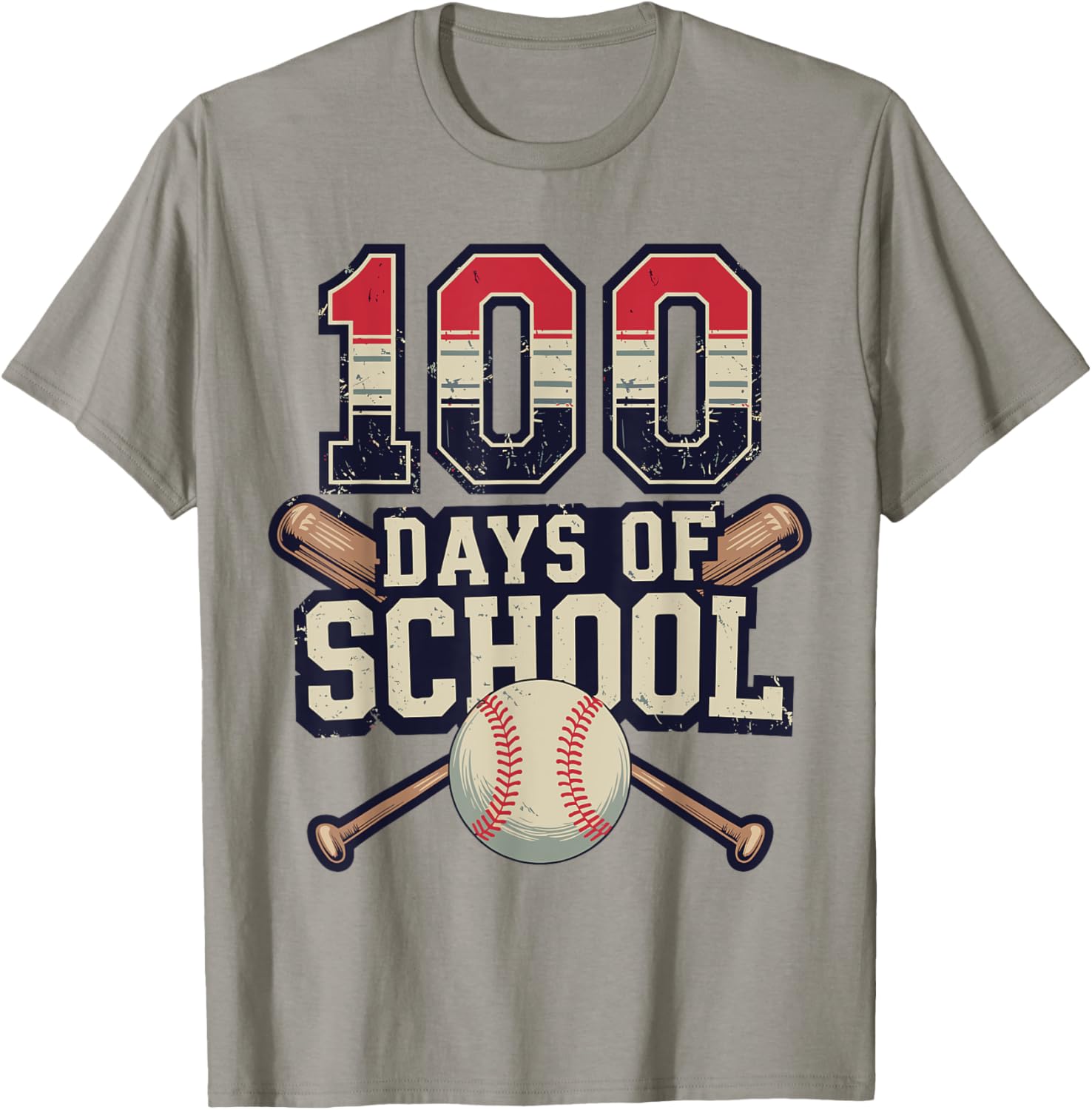 Vintage Baseball Theme 100 Days of School Celebration T-Shirt for Kids - 13