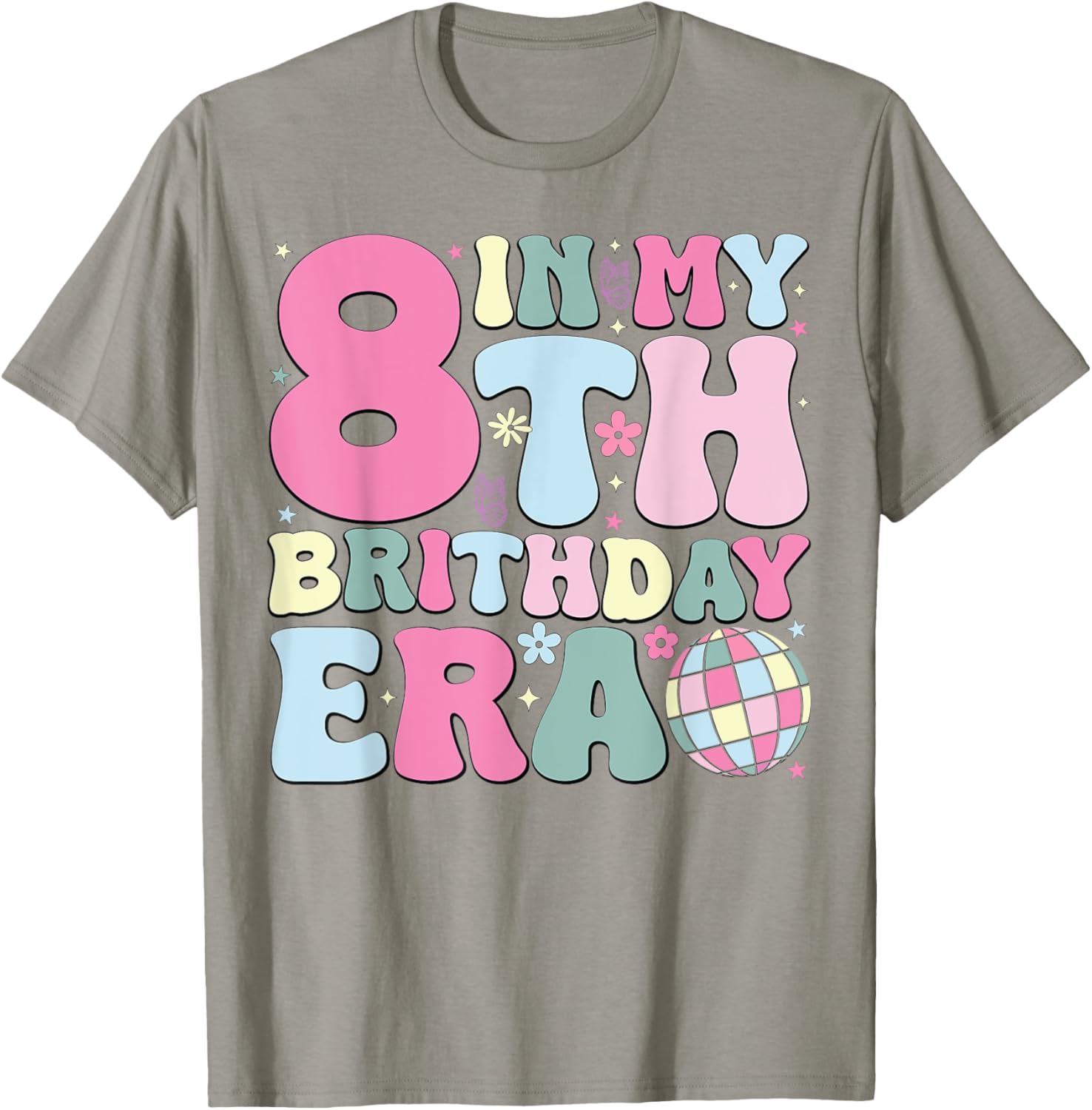 In My 8th Birthday Era Pink T-Shirt for 8 Year Old Birthday Girls - 21