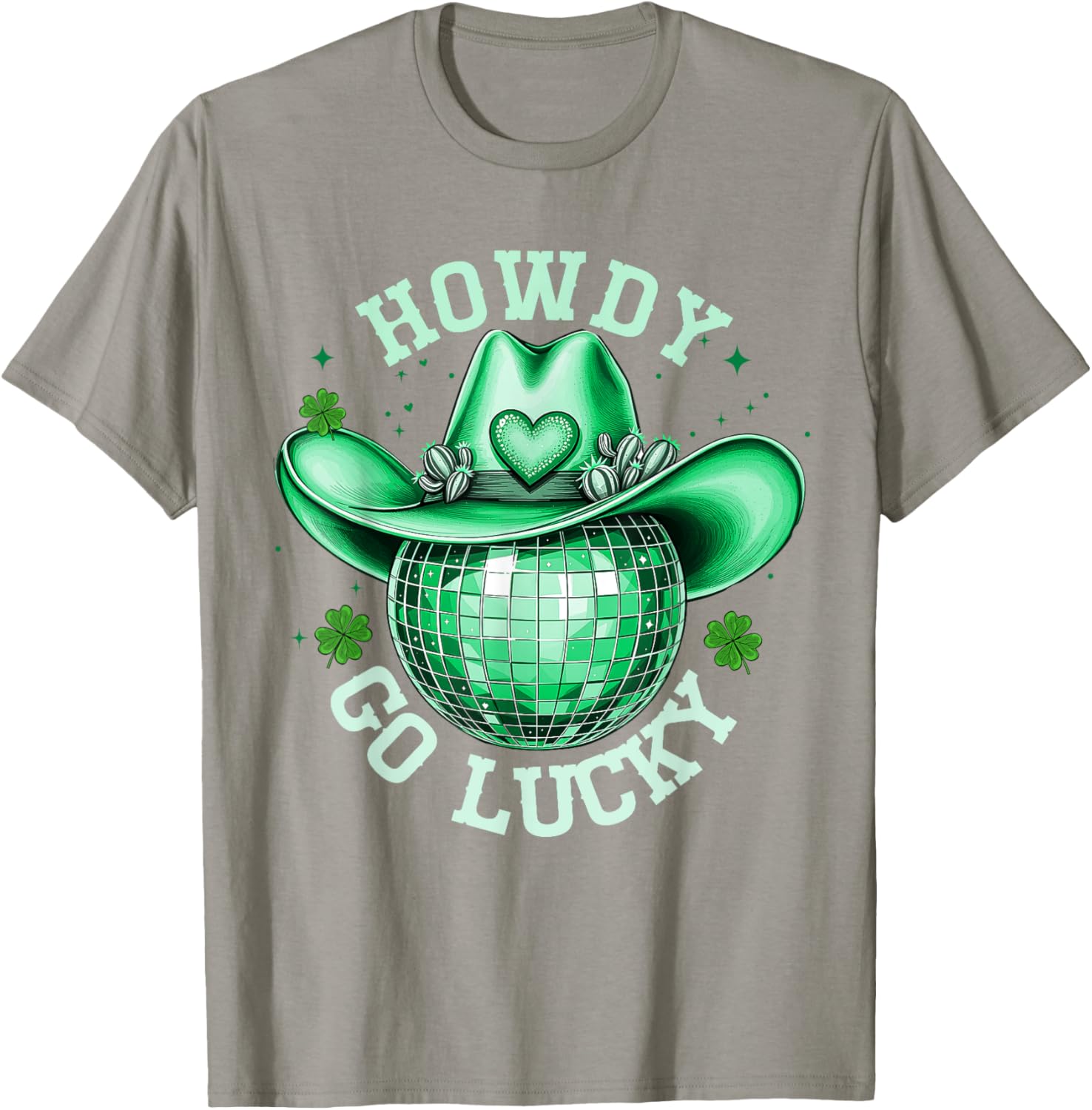 Howdy Go Lucky Disco Western Irish Shamrock T-Shirt for St. Patrick's Day - 17