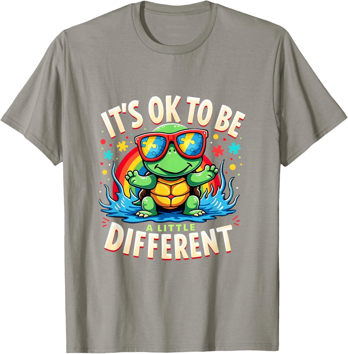 Cute Turtle Autism Awareness T-Shirt It's Ok To Be A Little Different - 15