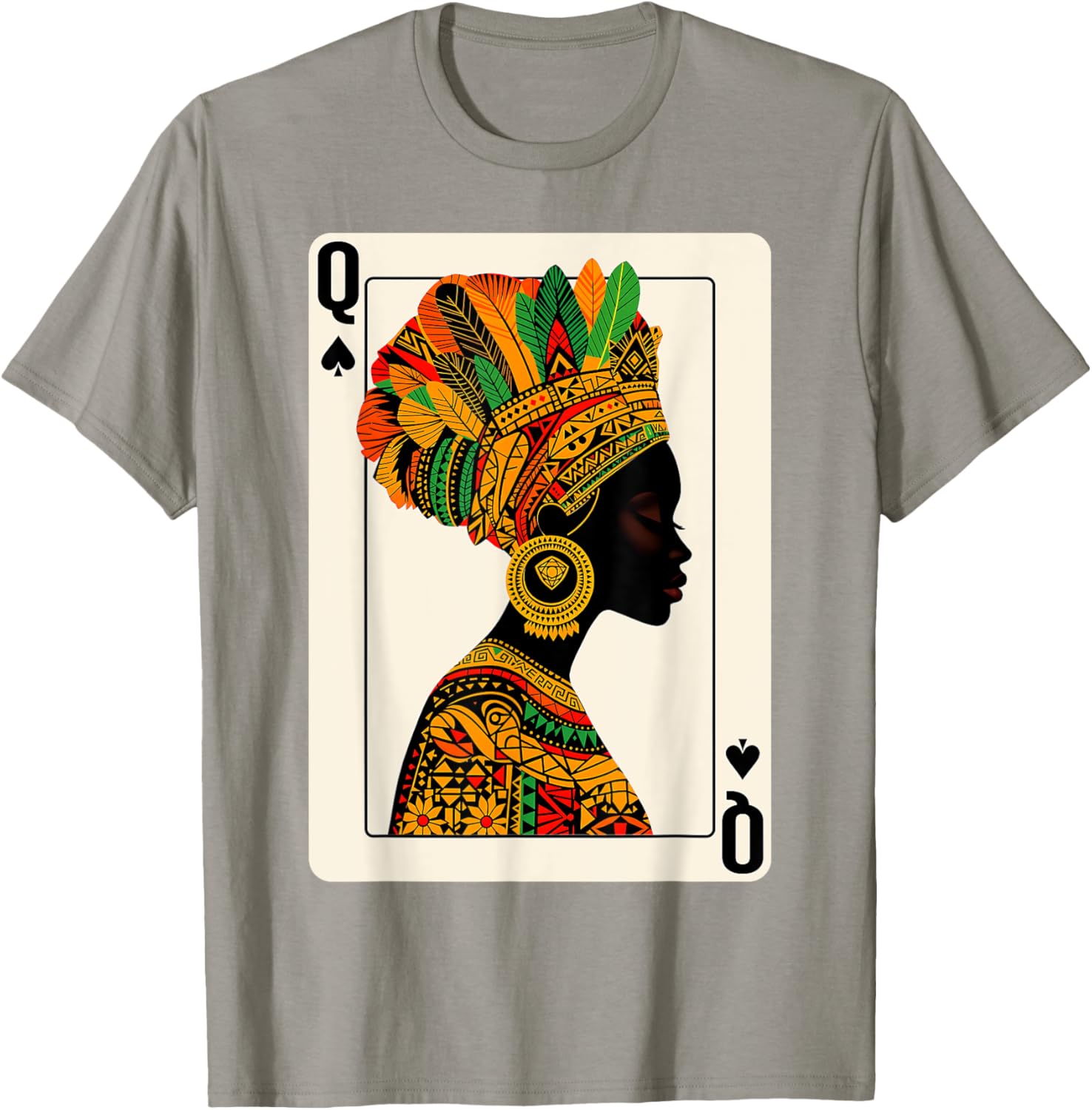 Black Queen of Spades Card Game T-Shirt Celebrating Proud Black Women - 16