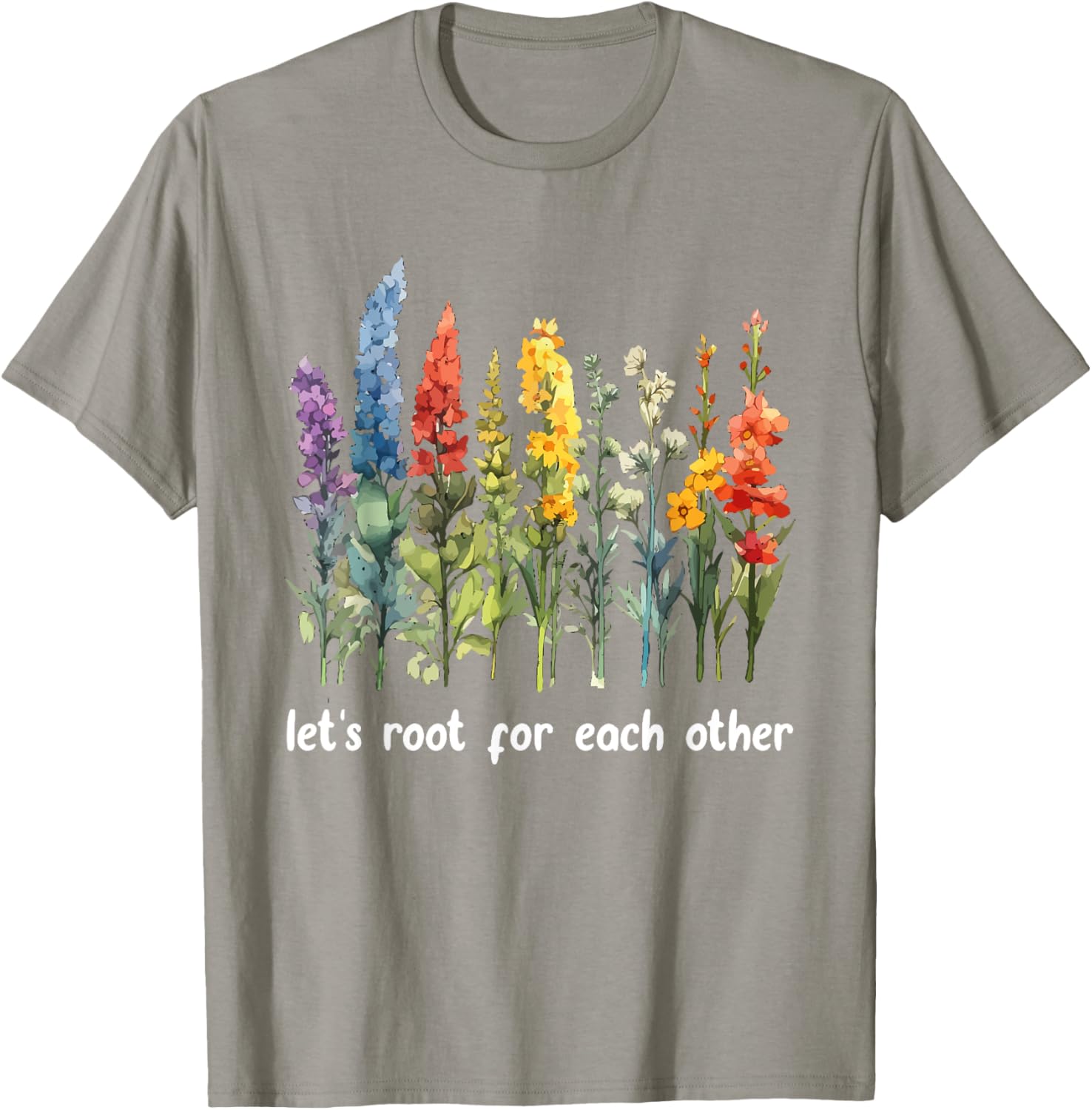 Inspirational Floral T-Shirt Let's Root for Each Other Motivational Style - 8