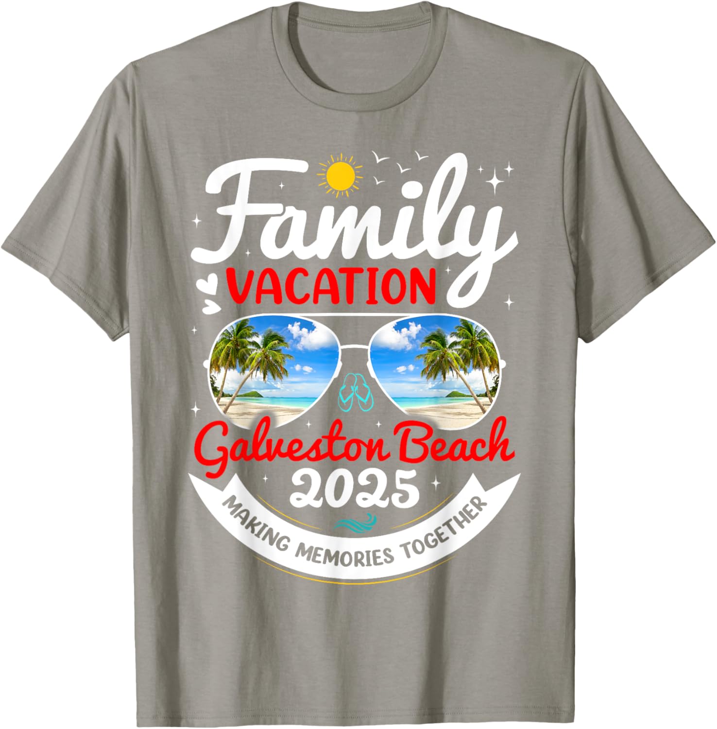 Galveston Beach Family Vacation 2025 Group T-Shirt for Fun Memories - 5