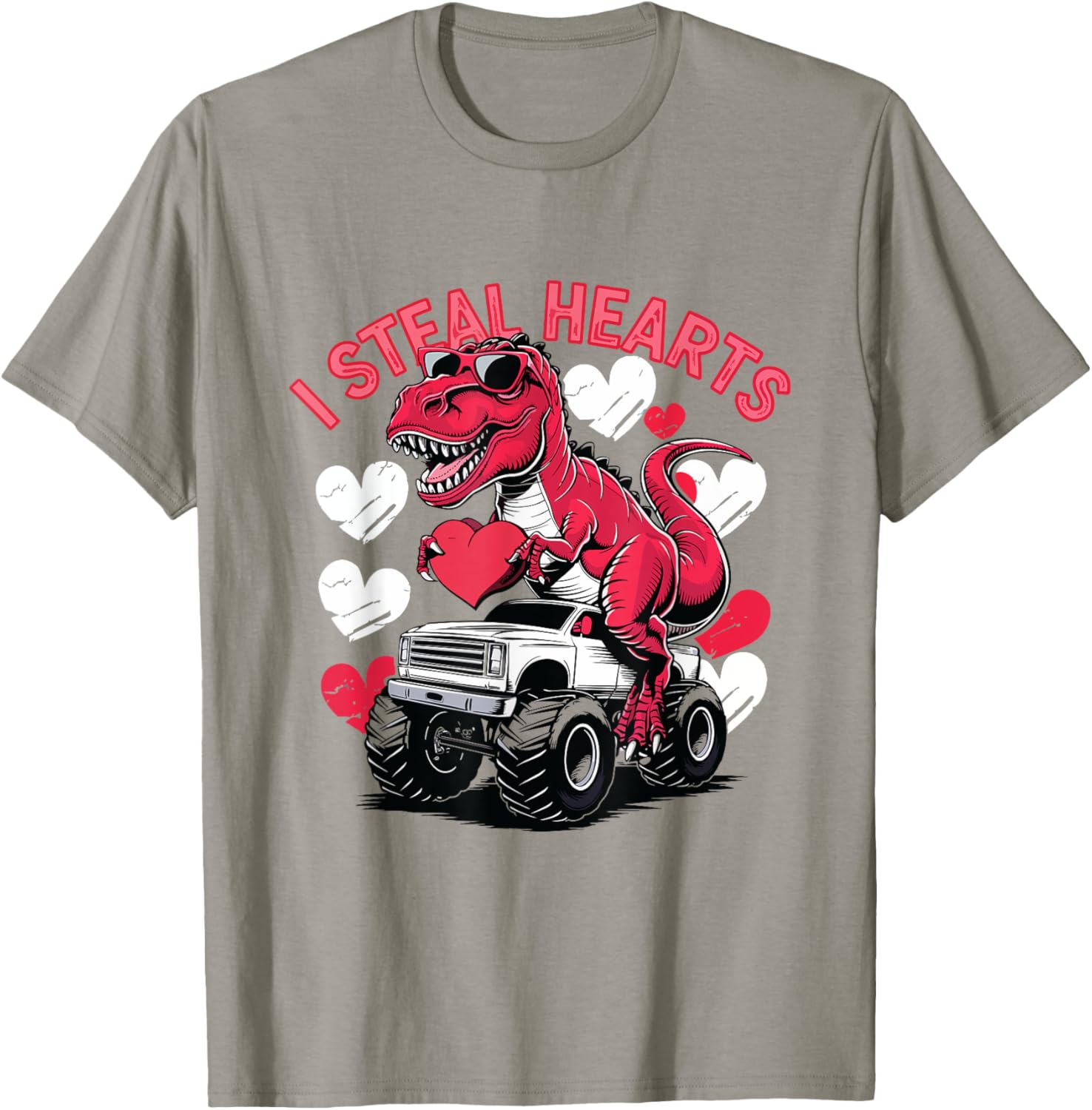 I Steal Hearts Toddler T-Rex Valentine's Day Shirt for Baby Boys - 13