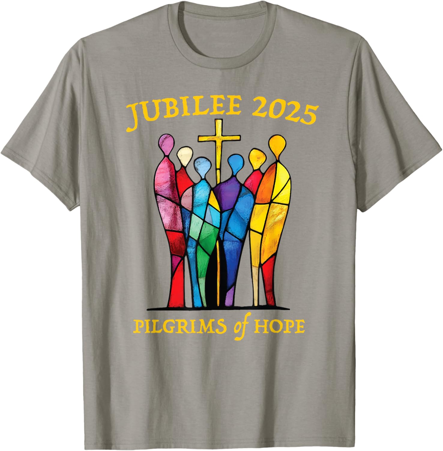 Catholic Jubilee 2025 Pilgrims of Hope Stained Glass T-Shirt for All - 7
