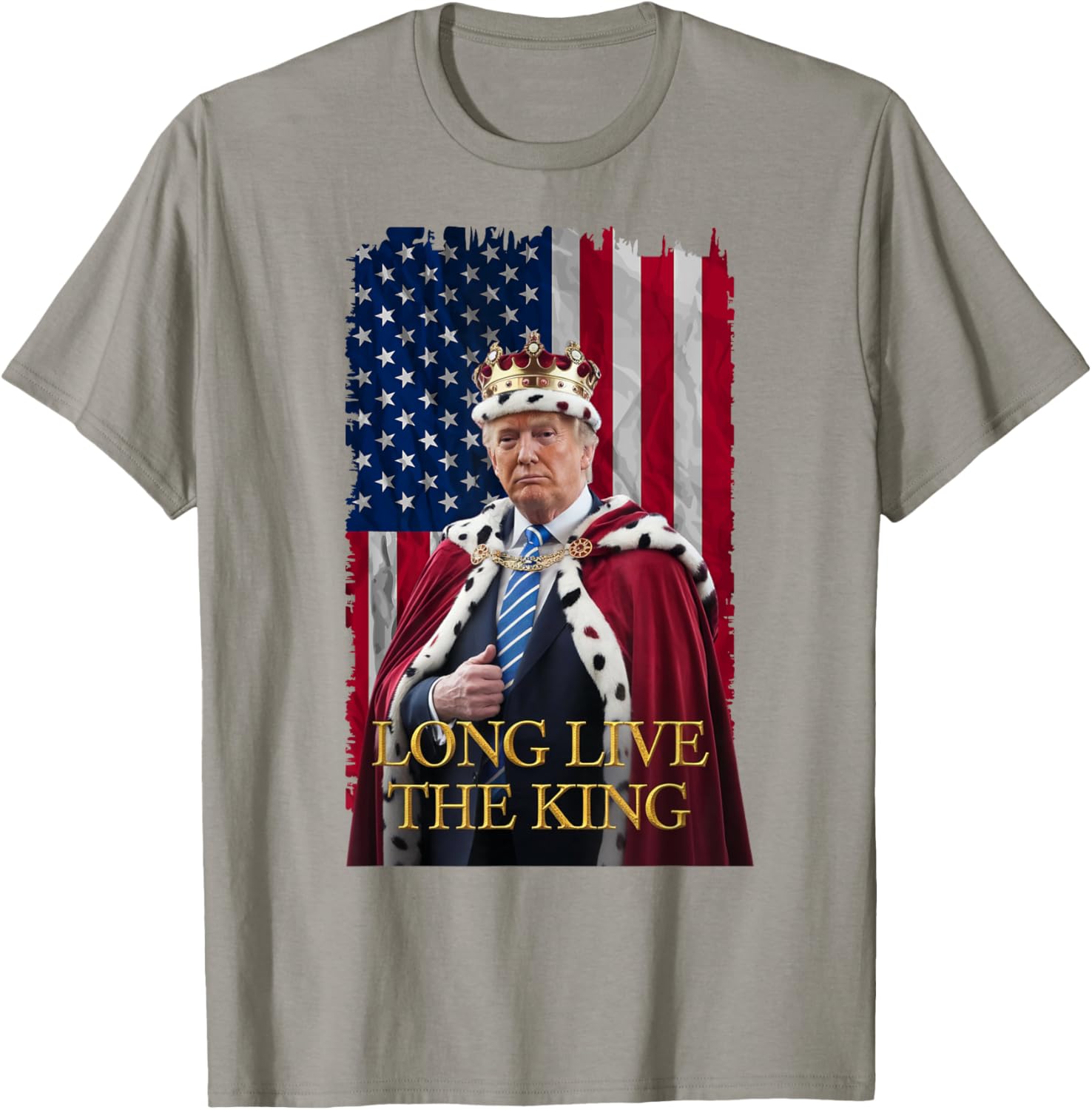 Long Live The King Vintage Trump Portrait T-Shirt for 4th of July Fun - 2